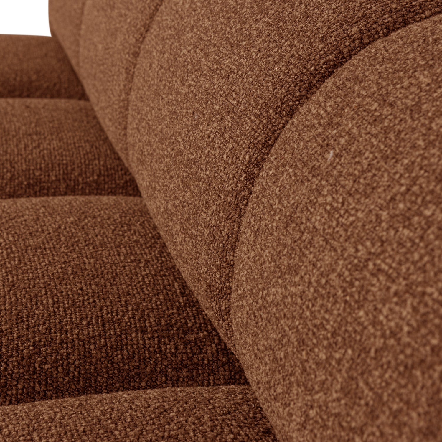 Modulares Sofa MOJO - 3-sitziges Element in braunem Bouclé