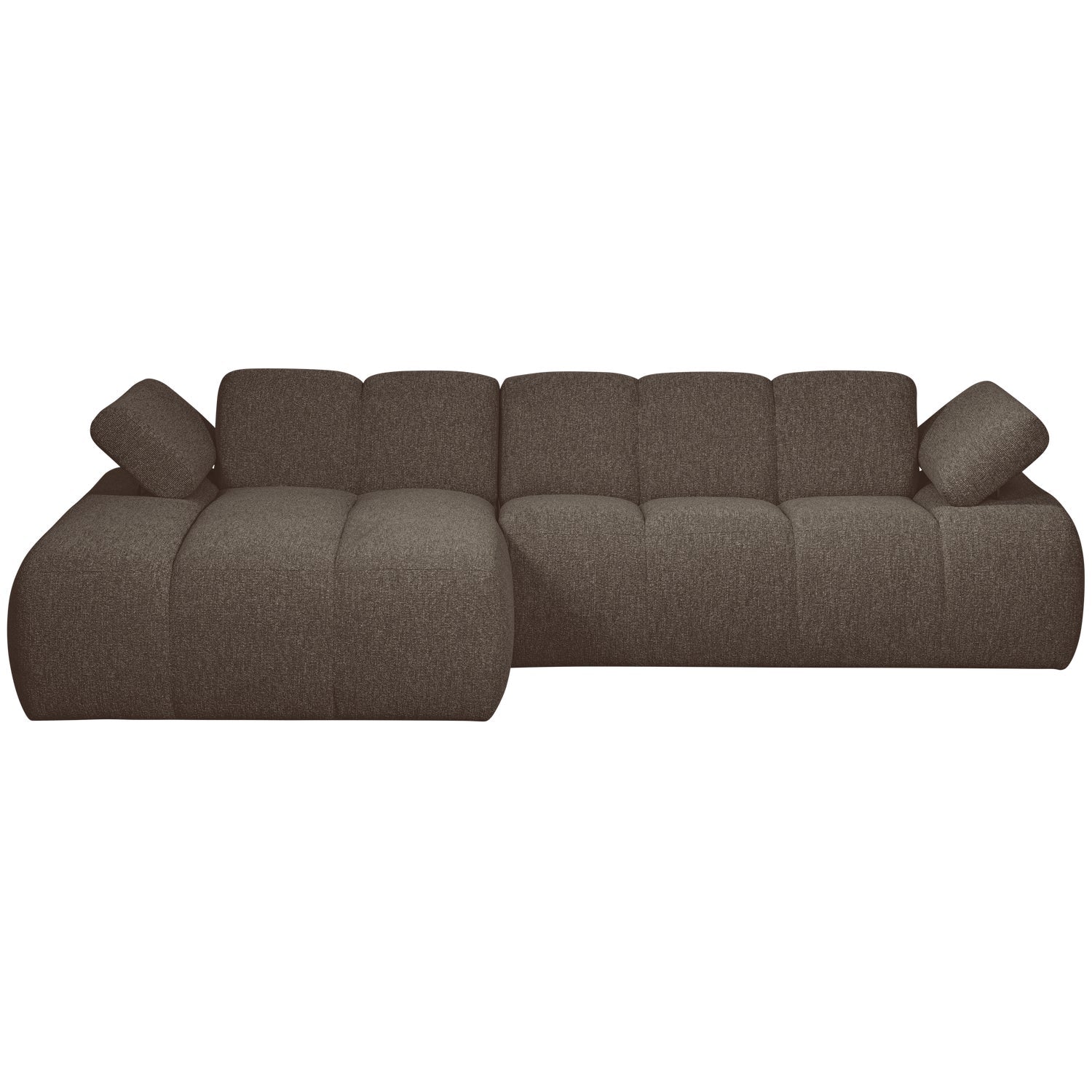 Modularer linker Ecksofa MOJO dunkelbraunes Bouclé