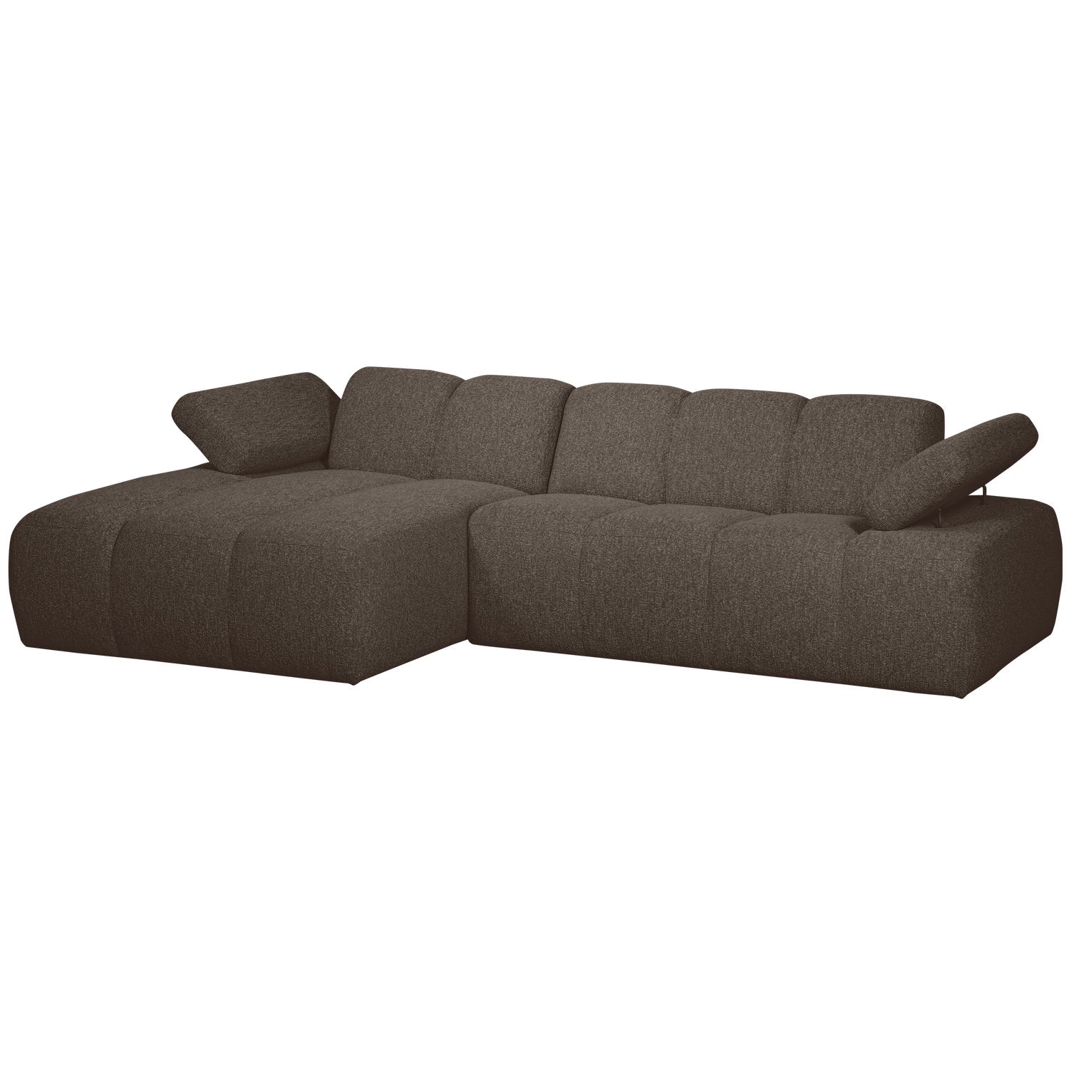 Modularer linker Ecksofa MOJO dunkelbraunes Bouclé