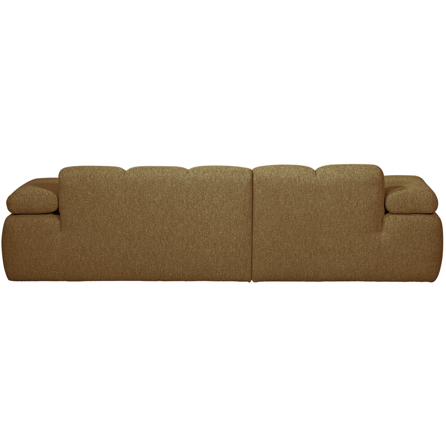 Modularer linksseitiger Ecksofa MOJO in dunklem Honig-Bouclé