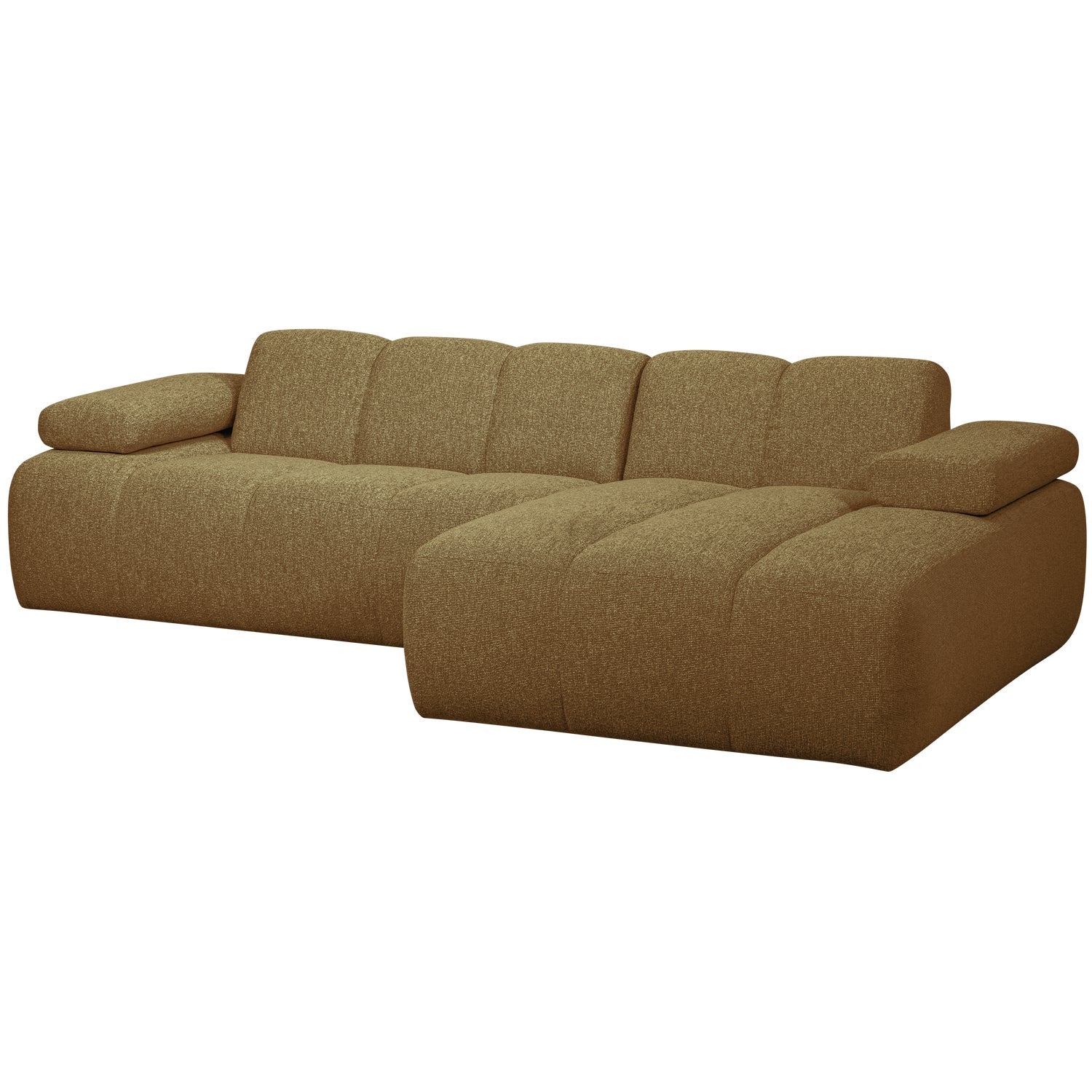 Modularer Ecksofa rechts MOJO in dunklem Honig-Bouclé