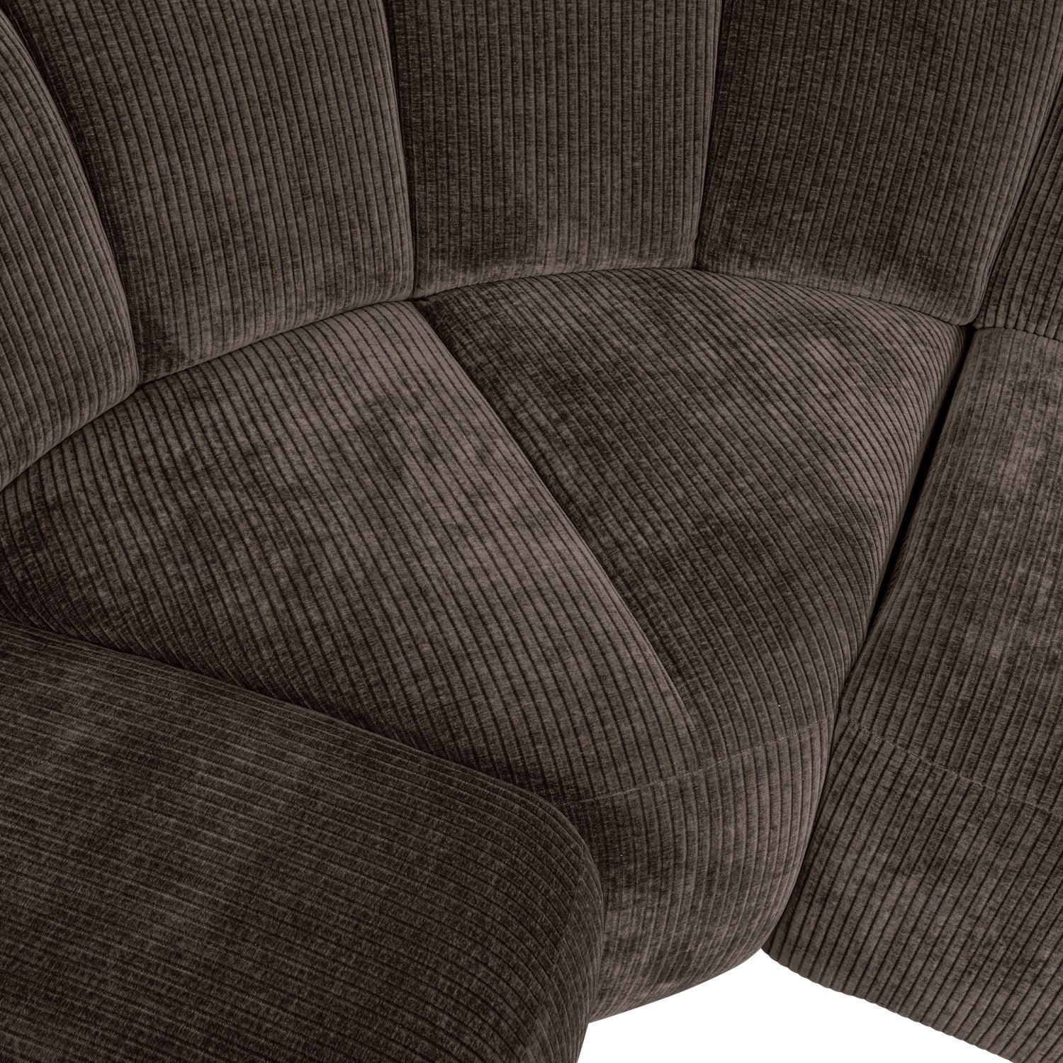 Modulaire linkerhoekbank voor 6 personen MOJO donkerbruin corduroy
