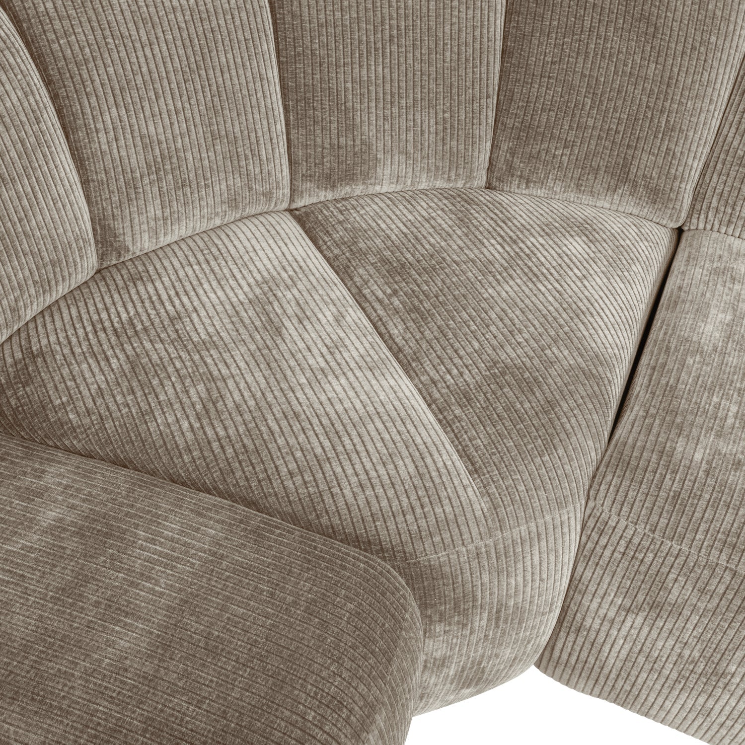 Modulaire linkerhoekbank voor 6 personen MOJO donker zandkleurig ribfluweel