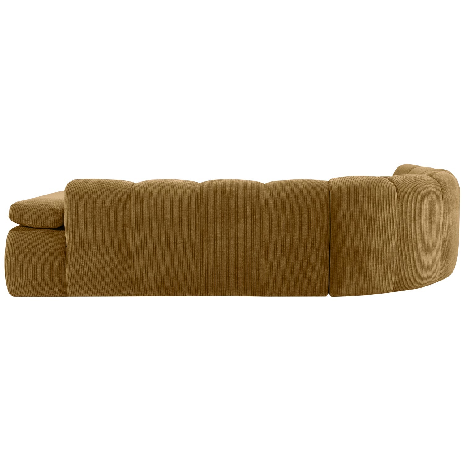 Left-facing modular corner sofa for 6 people MOJO in dark honey corduroy