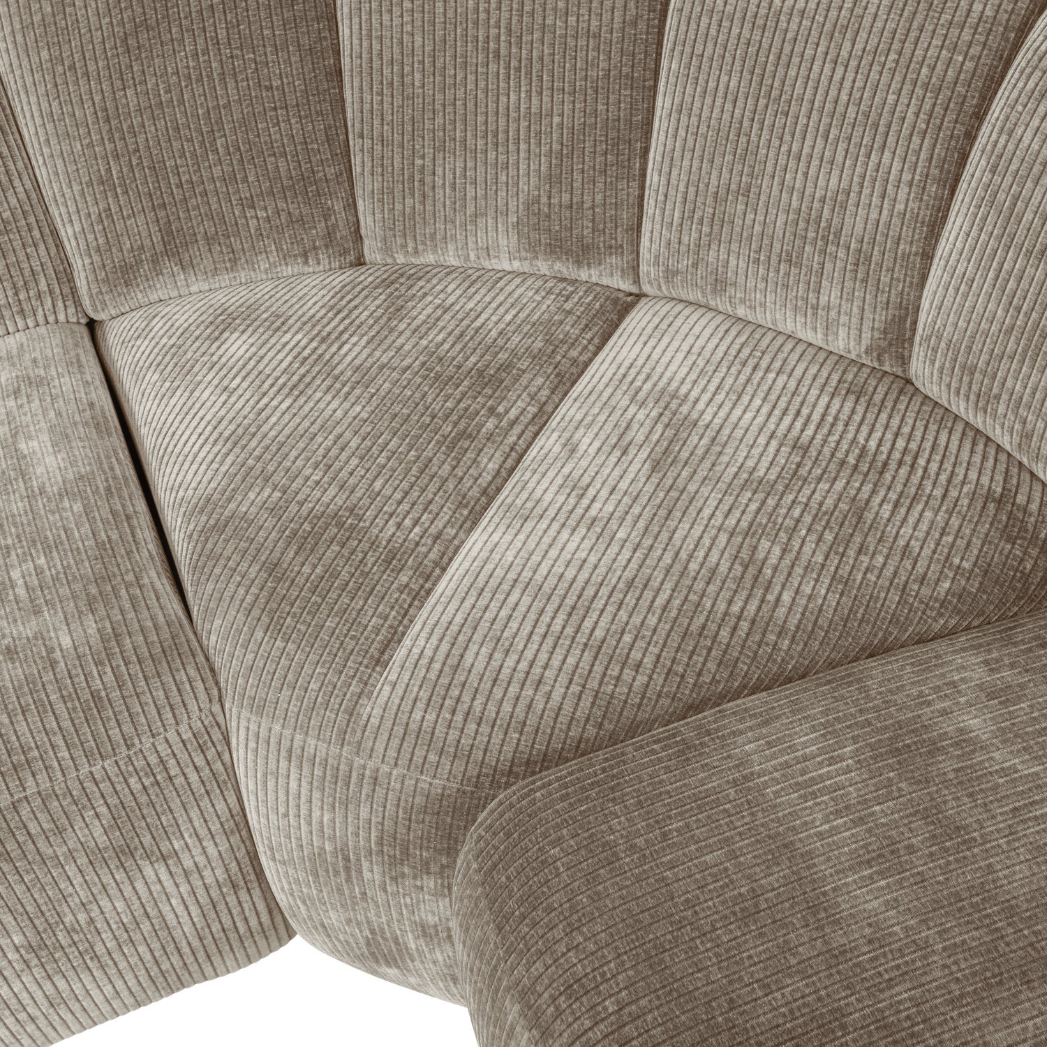 Modularer Ecksofa rechtsseitig für 6 Personen MOJO in dunkelbeigem Cord