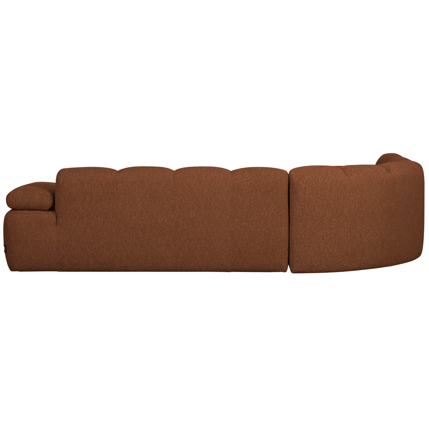 Modulaire hoekbank links 6-persoons MOJO roestbruin gemêleerd boucle
