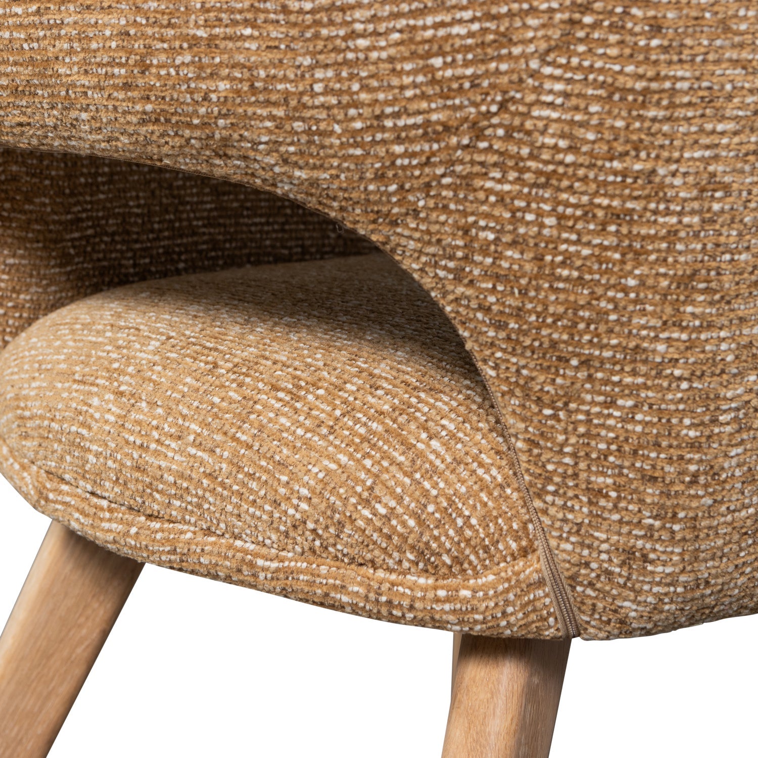 Stoel MURAT bruin met eikenhouten basis