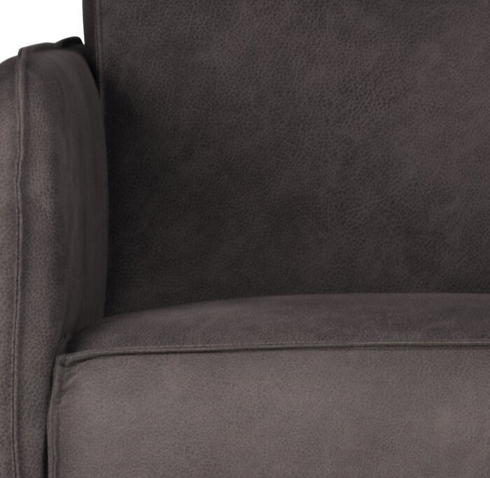 STATEMENT Armchair with Armrests Dark Gray Eco-Leather