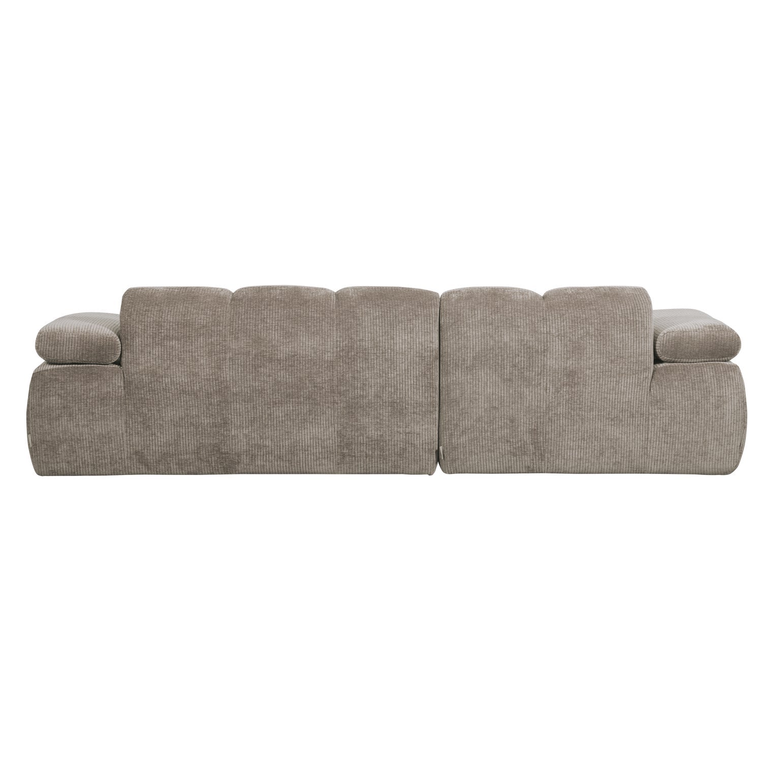 Modularer linksseitiger Ecksofa MOJO in dunkelbeigem Cord