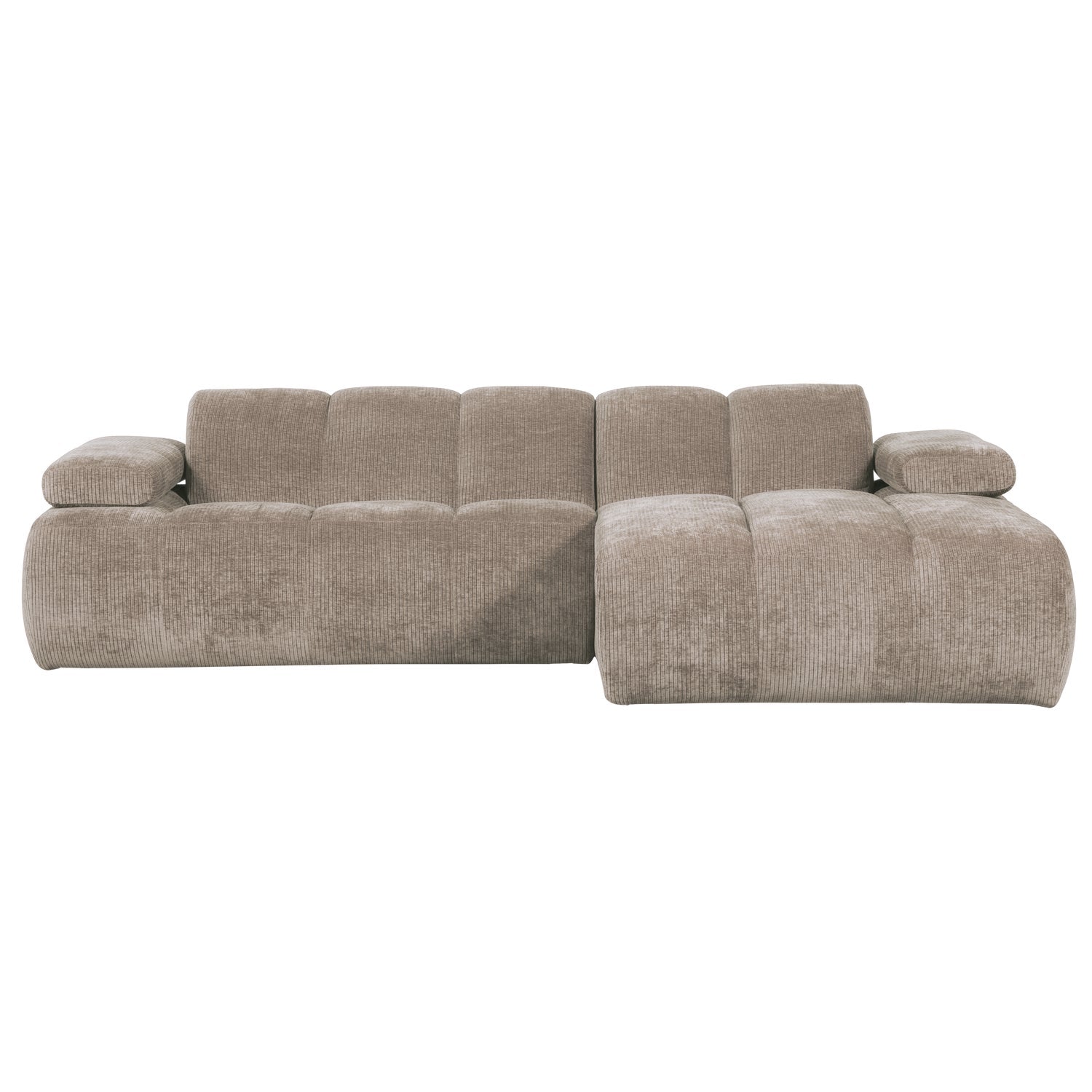 Modularer Ecksofa rechts MOJO in dunkelbeigem Cord