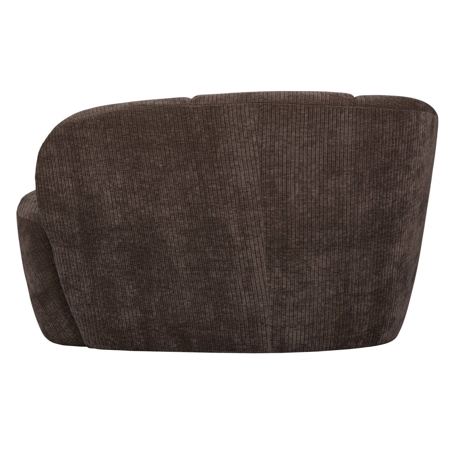 Left-facing 2-seater sofa MOJO dark brown corduroy