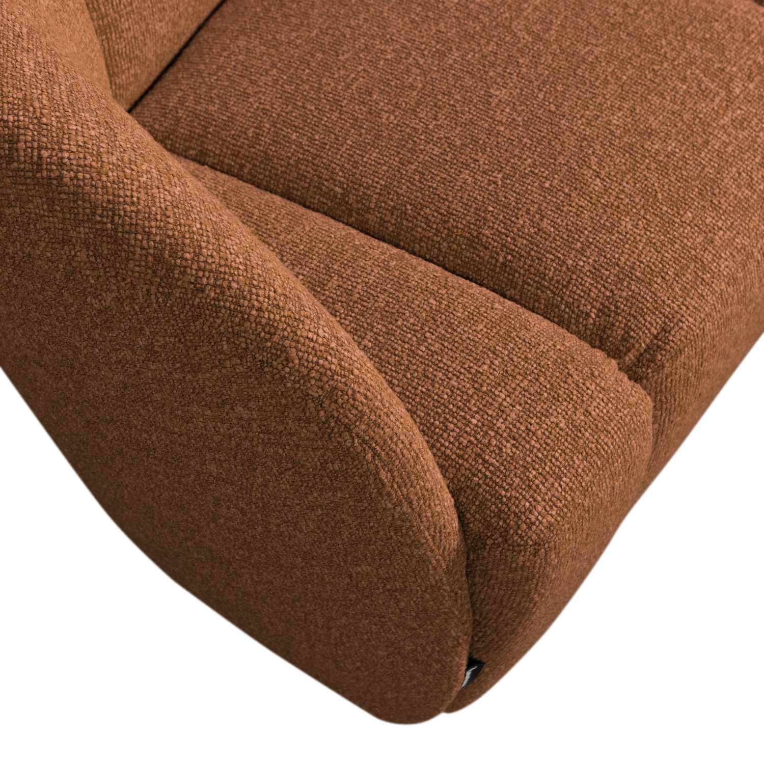 Sofa linksseitig 2-sitzig MOJO rostbraun meliert Boucle