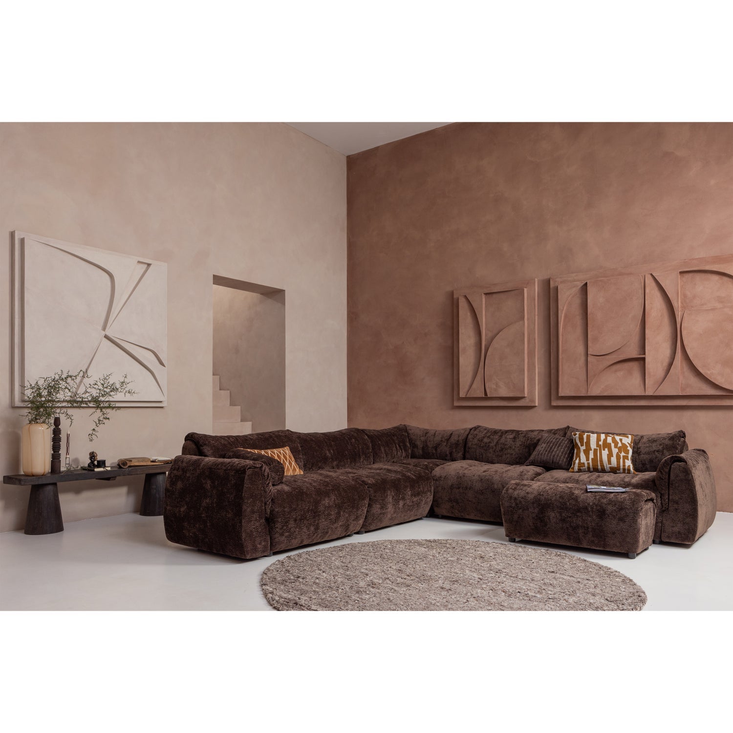BAGGY 3D Modular Sofa - Dark Brown Corner Element