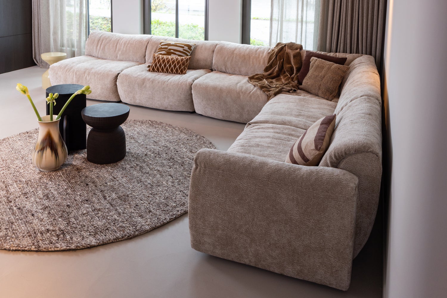 Modulares Sofa BAGGY 3D - Eckelement sandfarben