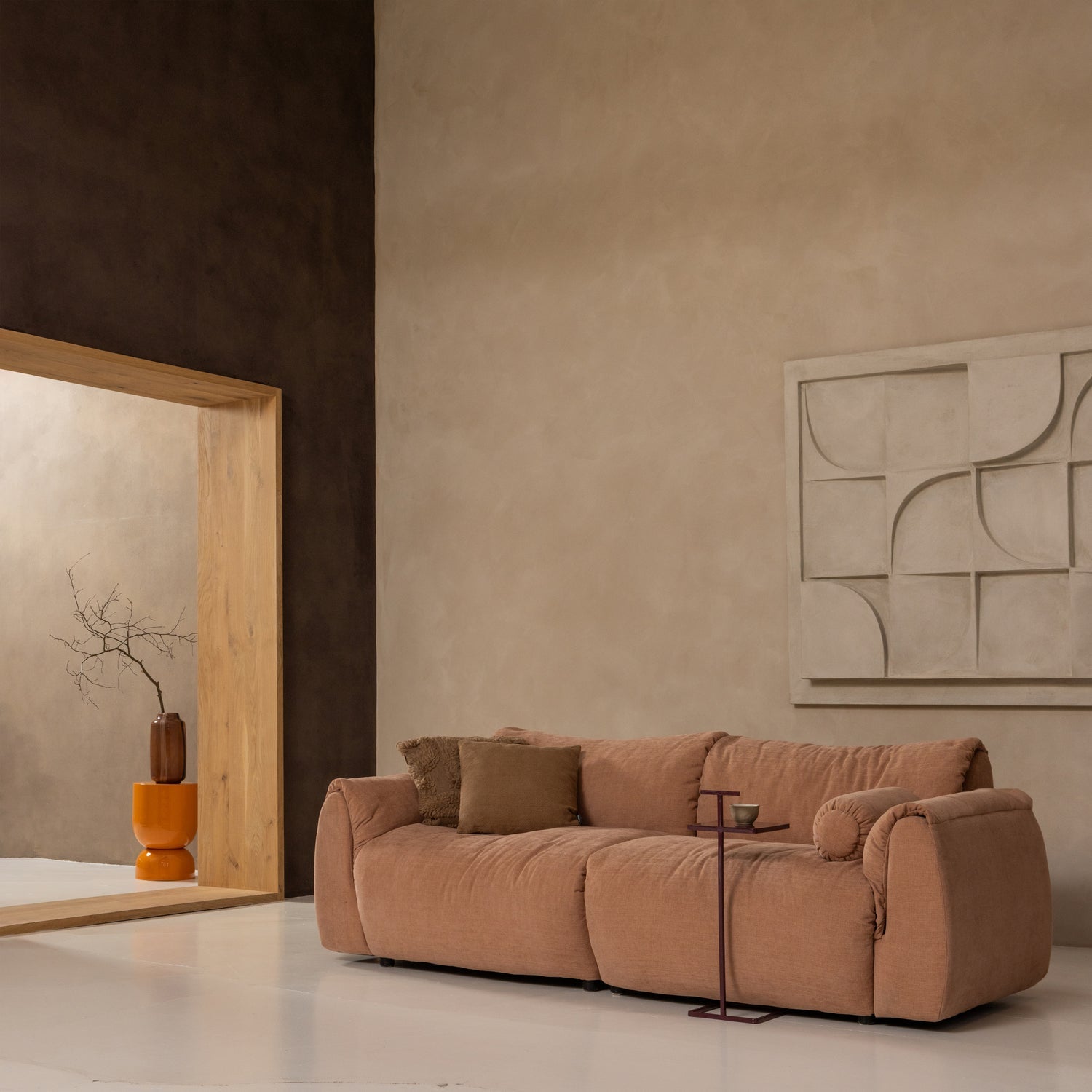 Modulaire bank BAGGY - linker element roze