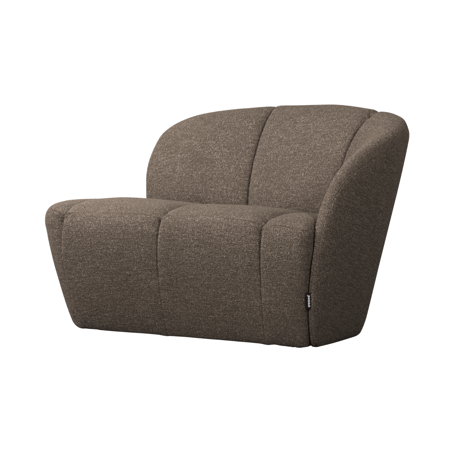 Right-facing 2-seater Sofa MOJO brown mélange boucle