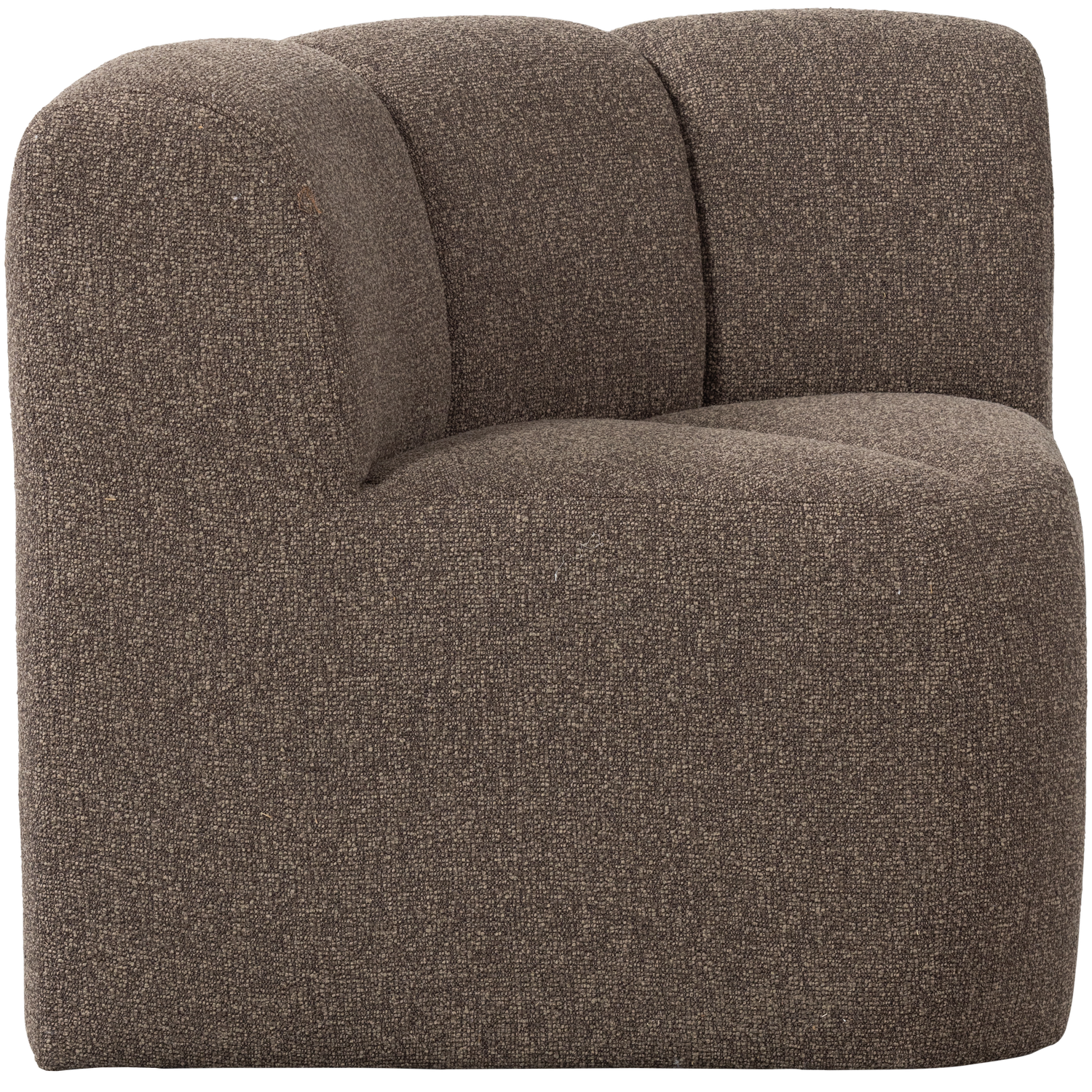 Modulares Sofa MOJO BENCH - Eckelement braun meliert Boucle