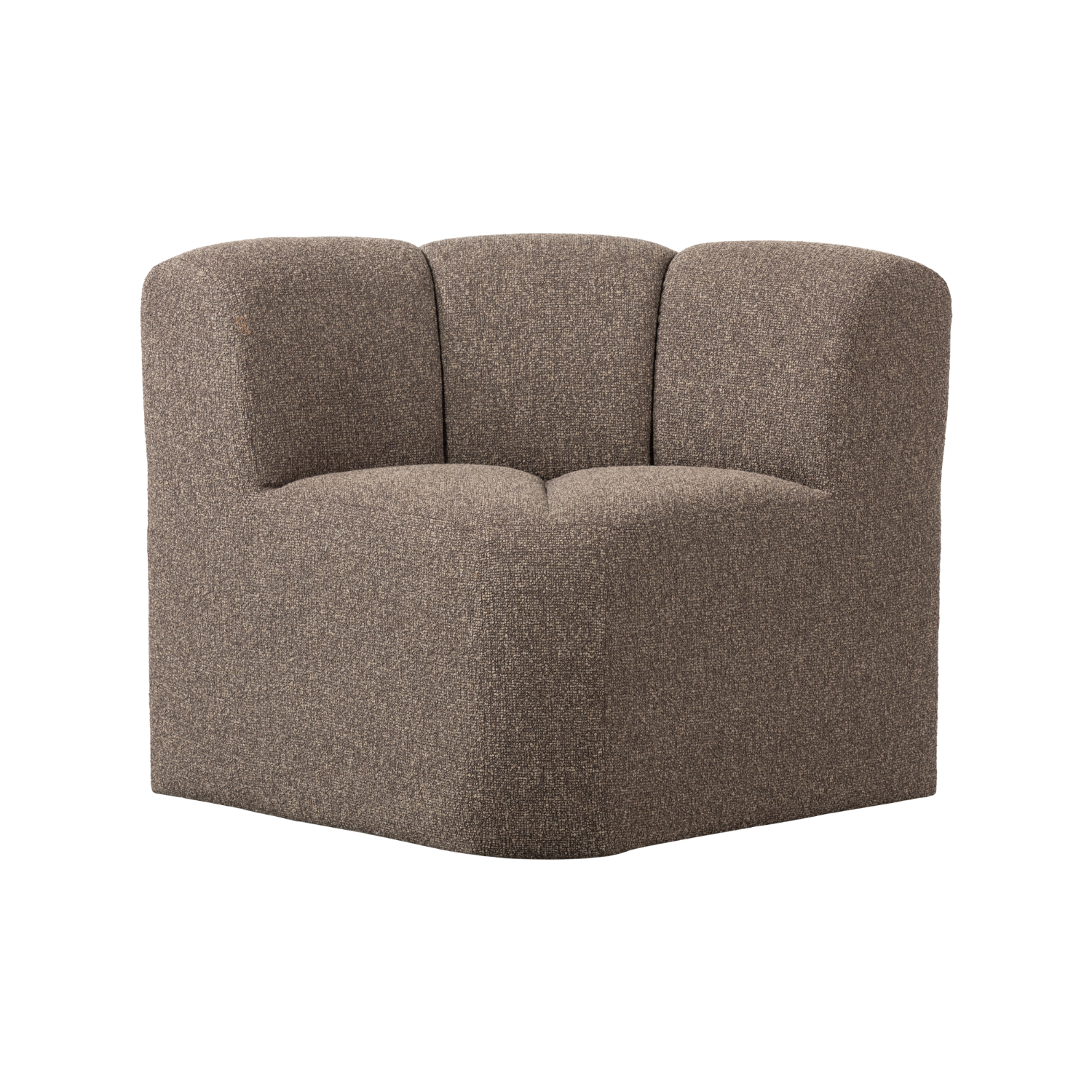 Modulares Sofa MOJO BENCH - Eckelement braun meliert Boucle