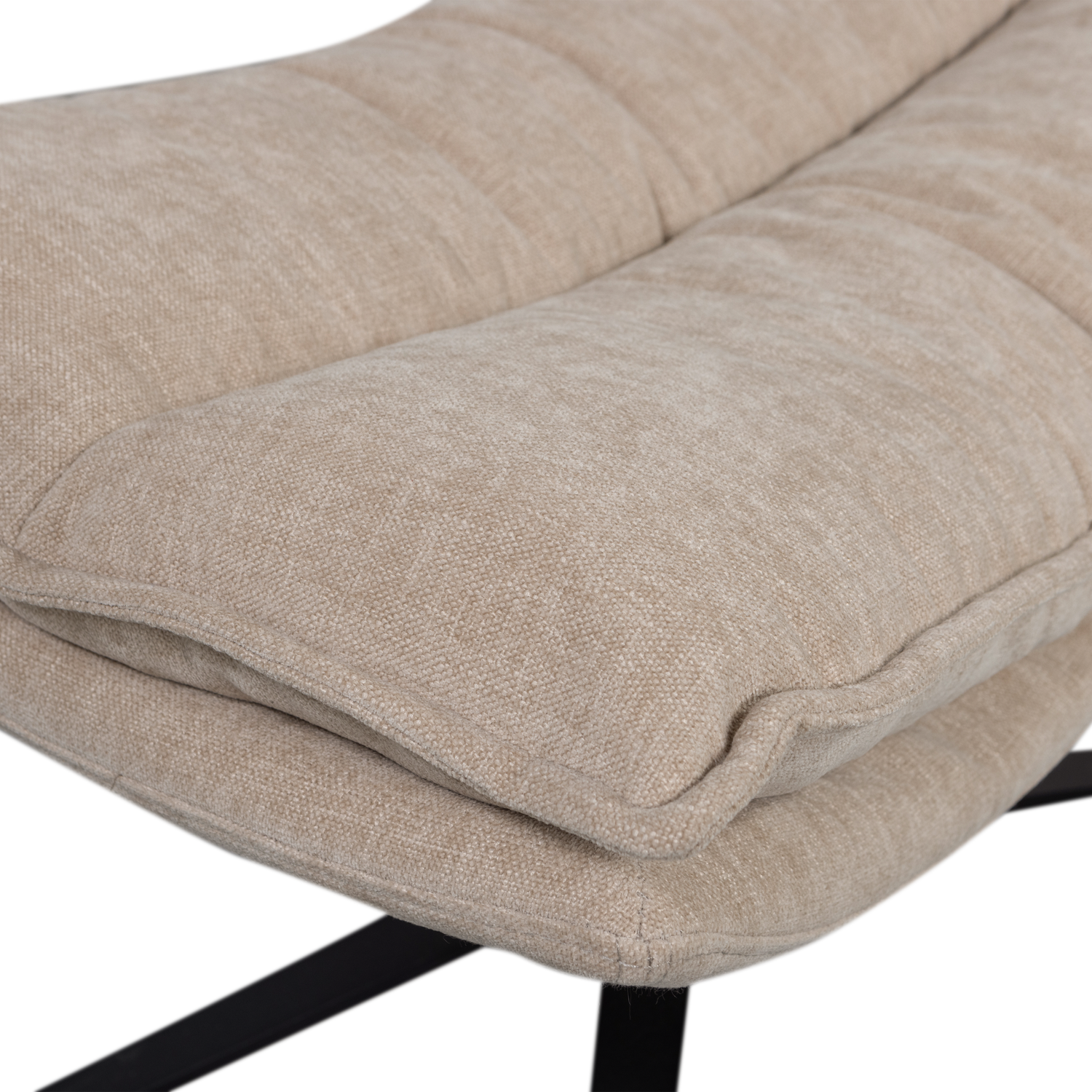 Drehstuhl mit Fußstütze KUBE beige