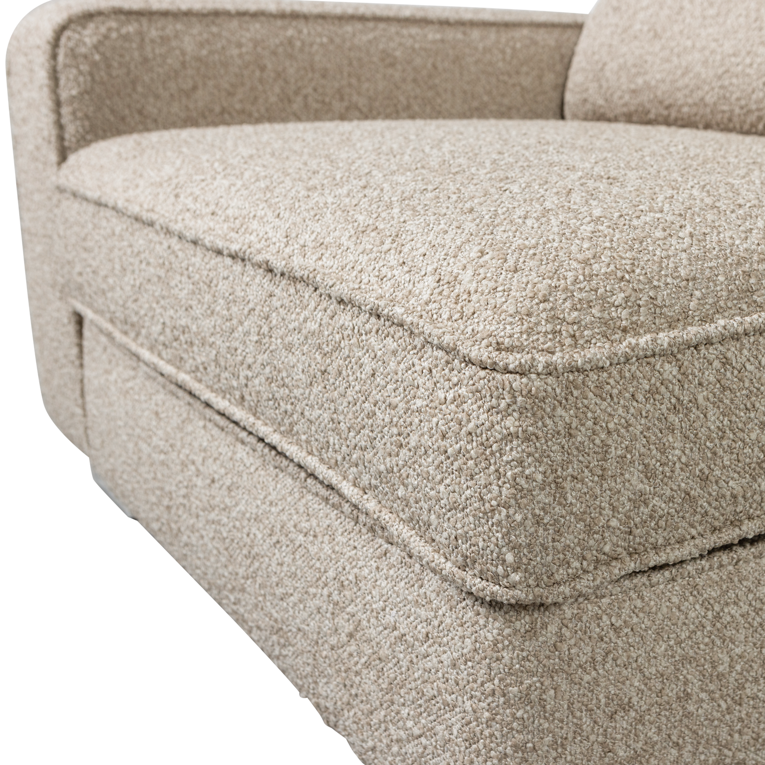 Sofa LAZY - moduł końcowy lewostronny piaskowy bouclé – Woood