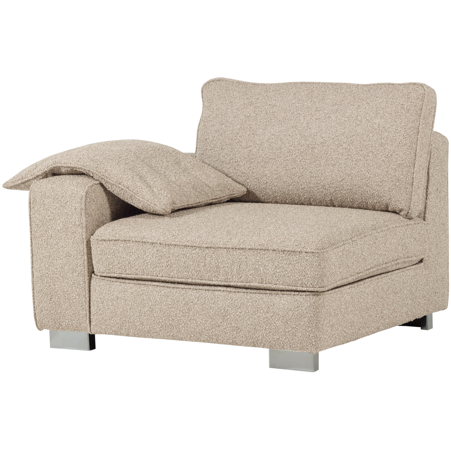 Sofa LAZY - moduł końcowy lewostronny piaskowy bouclé – Woood