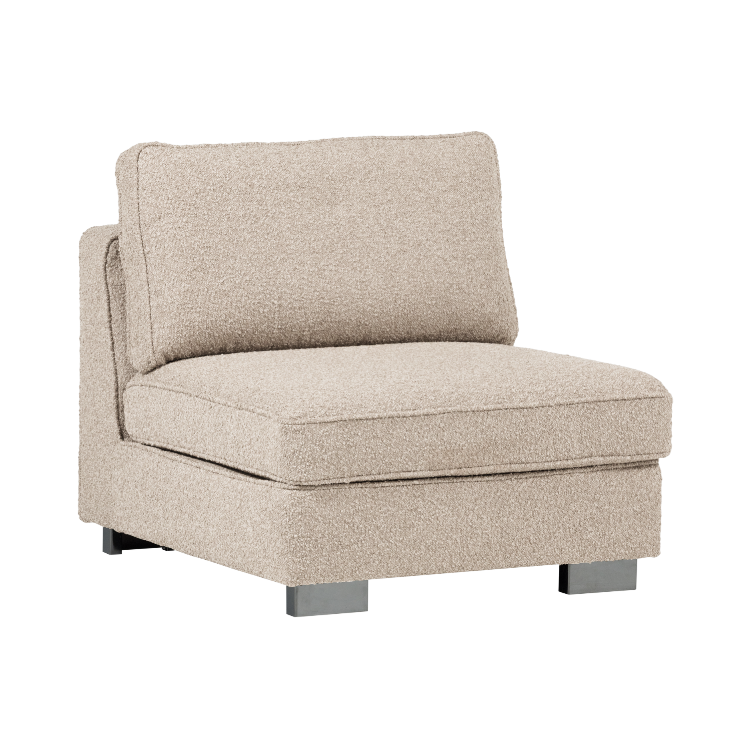 Fotel / moduł LAZY piaskowy bouclé – Woood