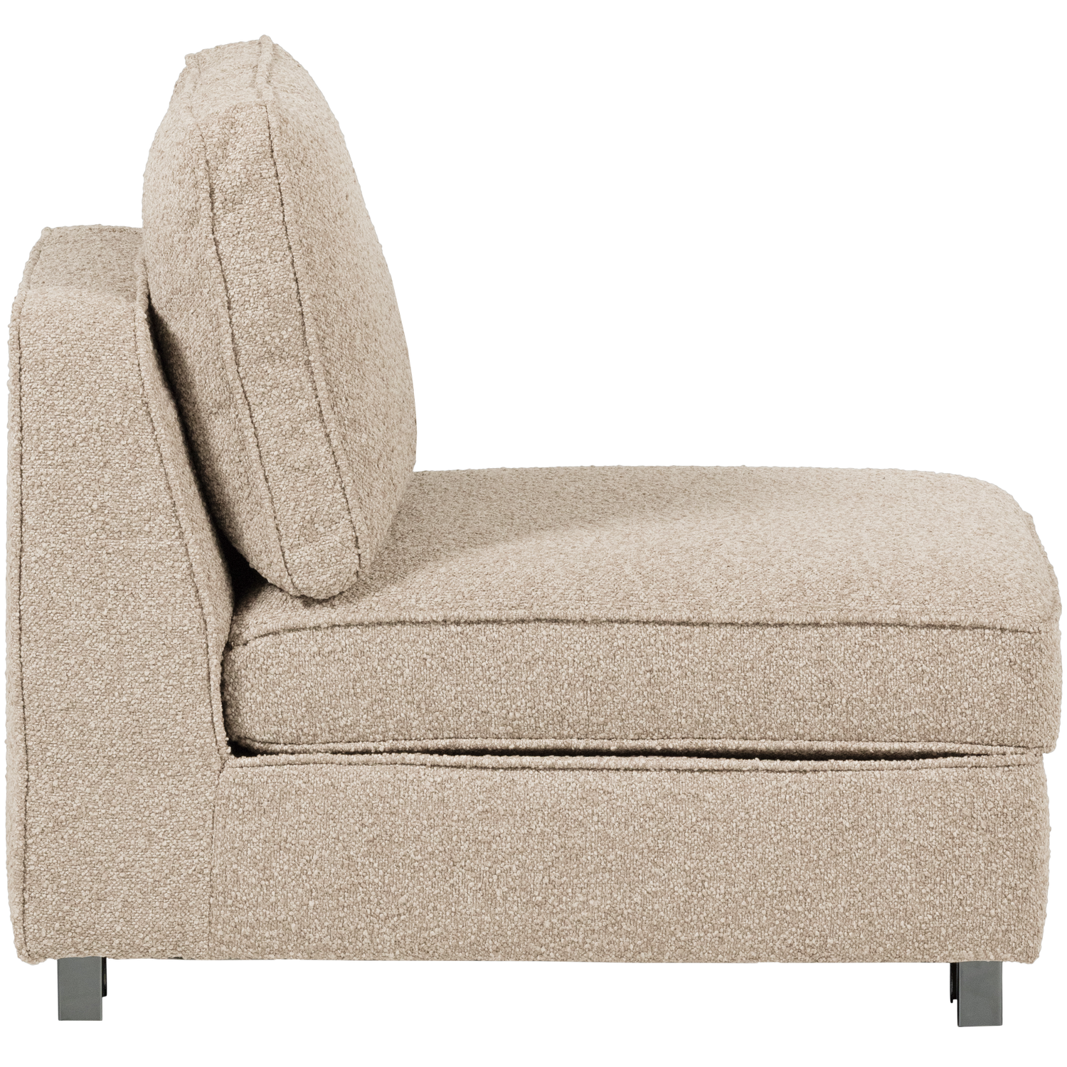 Fotel / moduł LAZY piaskowy bouclé – Woood
