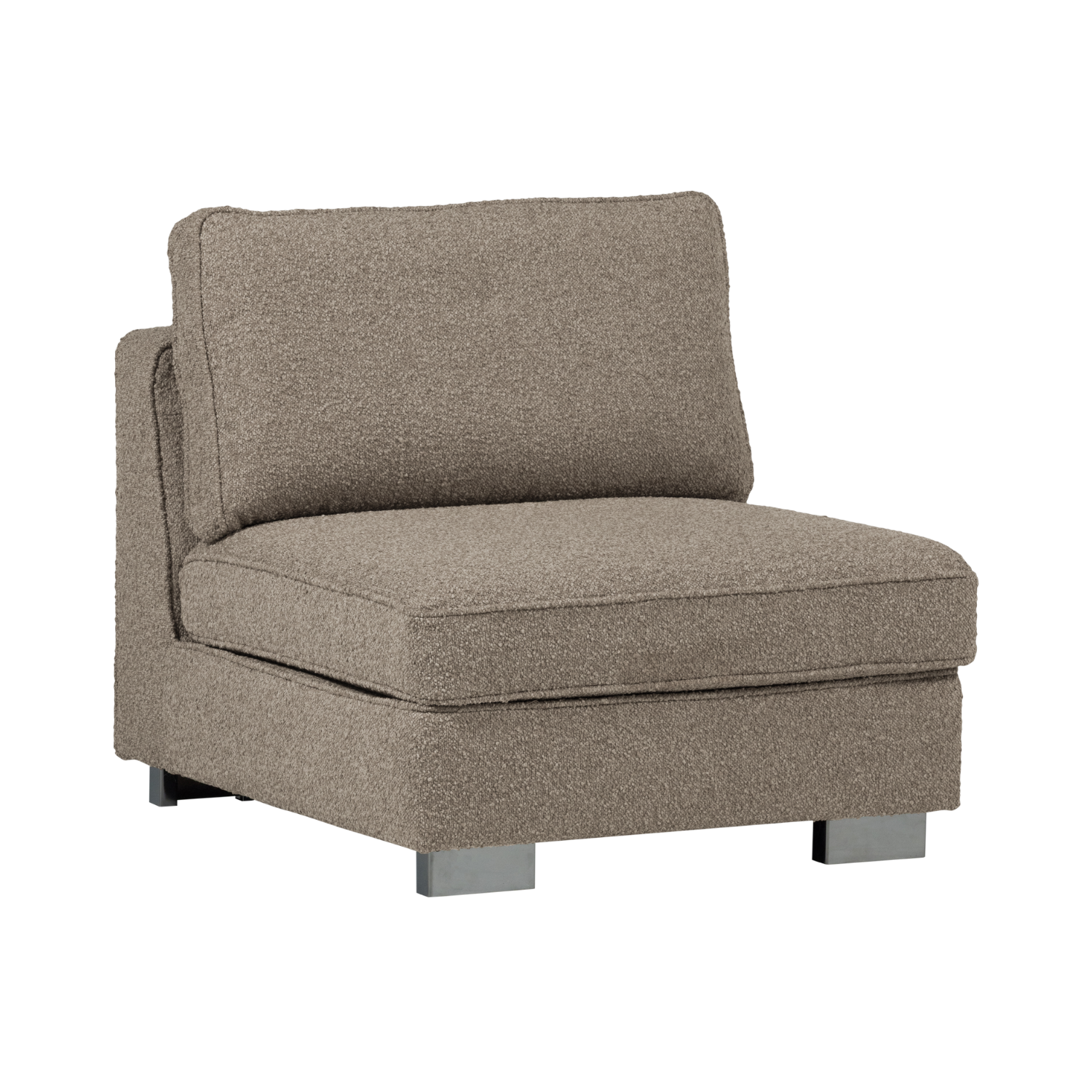 Fotel / moduł LAZY beżowy bouclé – Woood