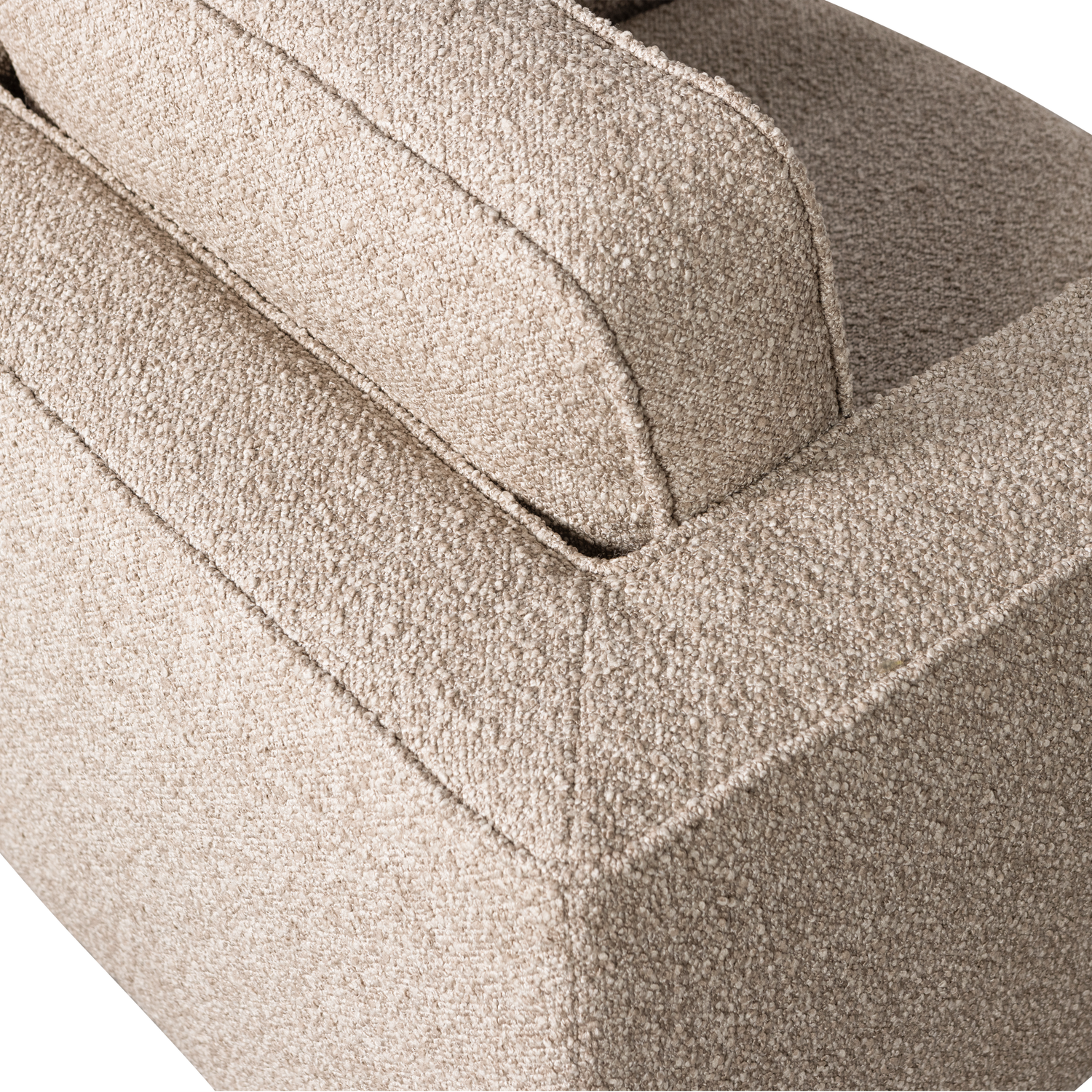 Fotel obrotowy LAZY piaskowy bouclé – Woood