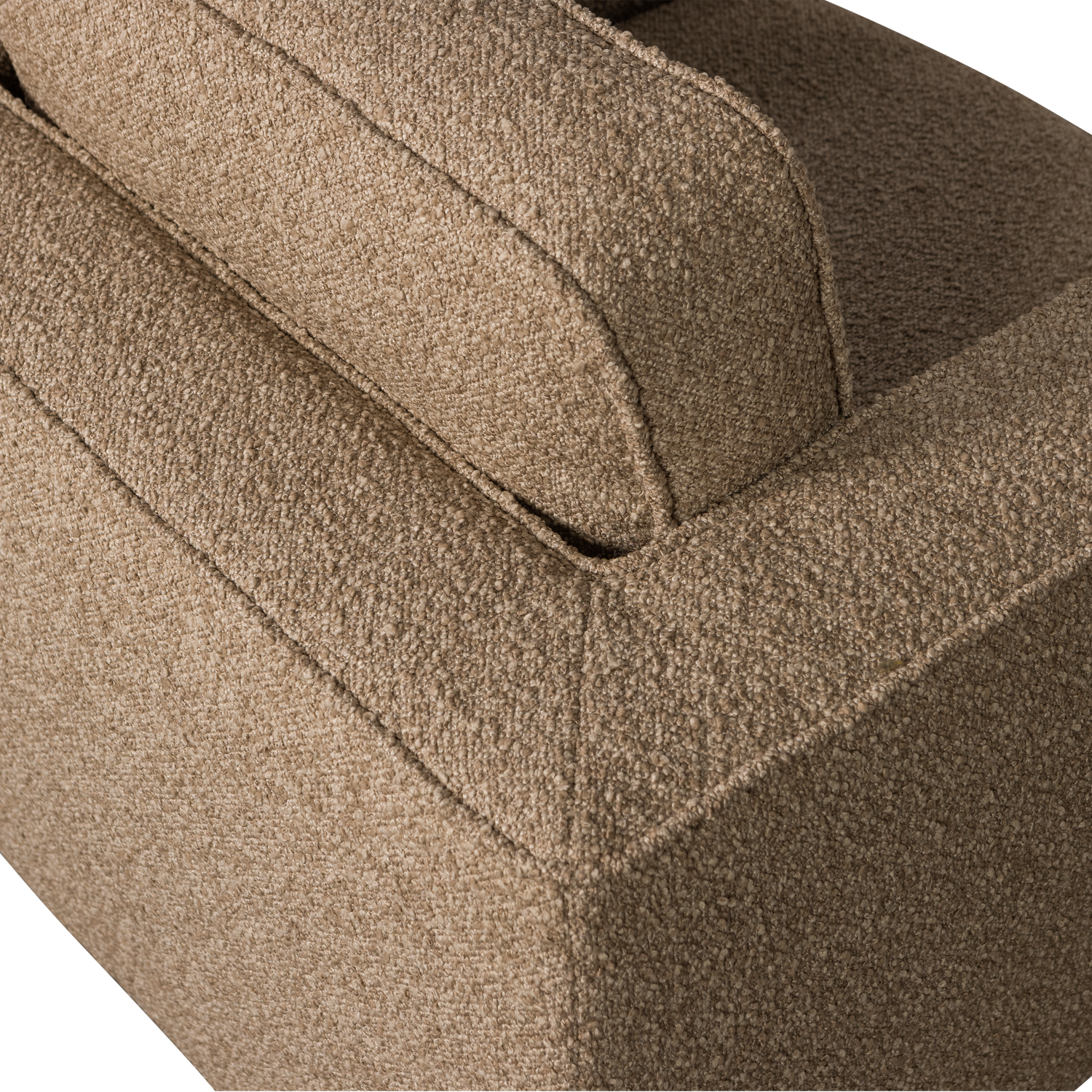 Fotel obrotowy LAZY brązowy bouclé – Woood