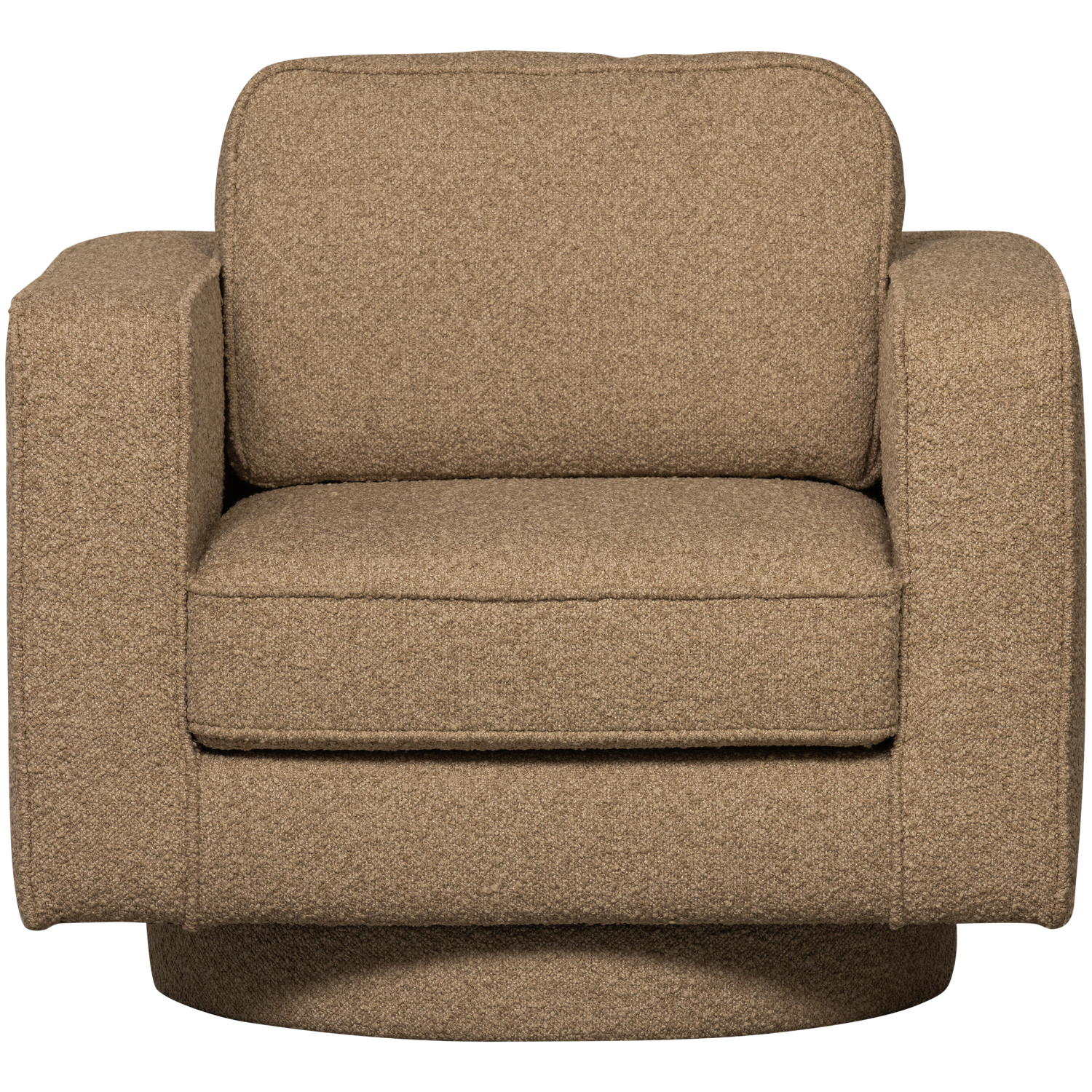 Fotel obrotowy LAZY brązowy bouclé – Woood