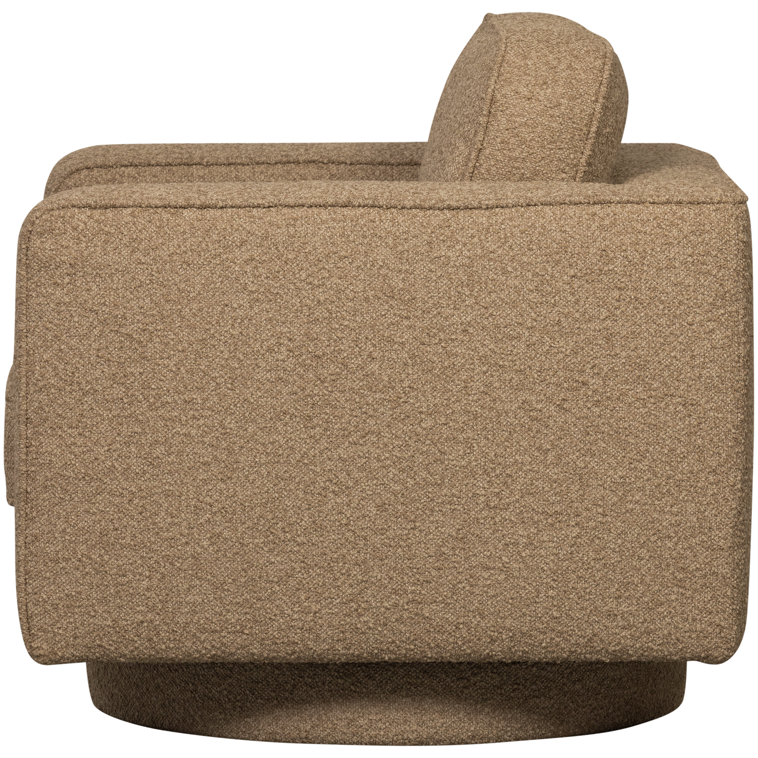 Fotel obrotowy LAZY brązowy bouclé – Woood