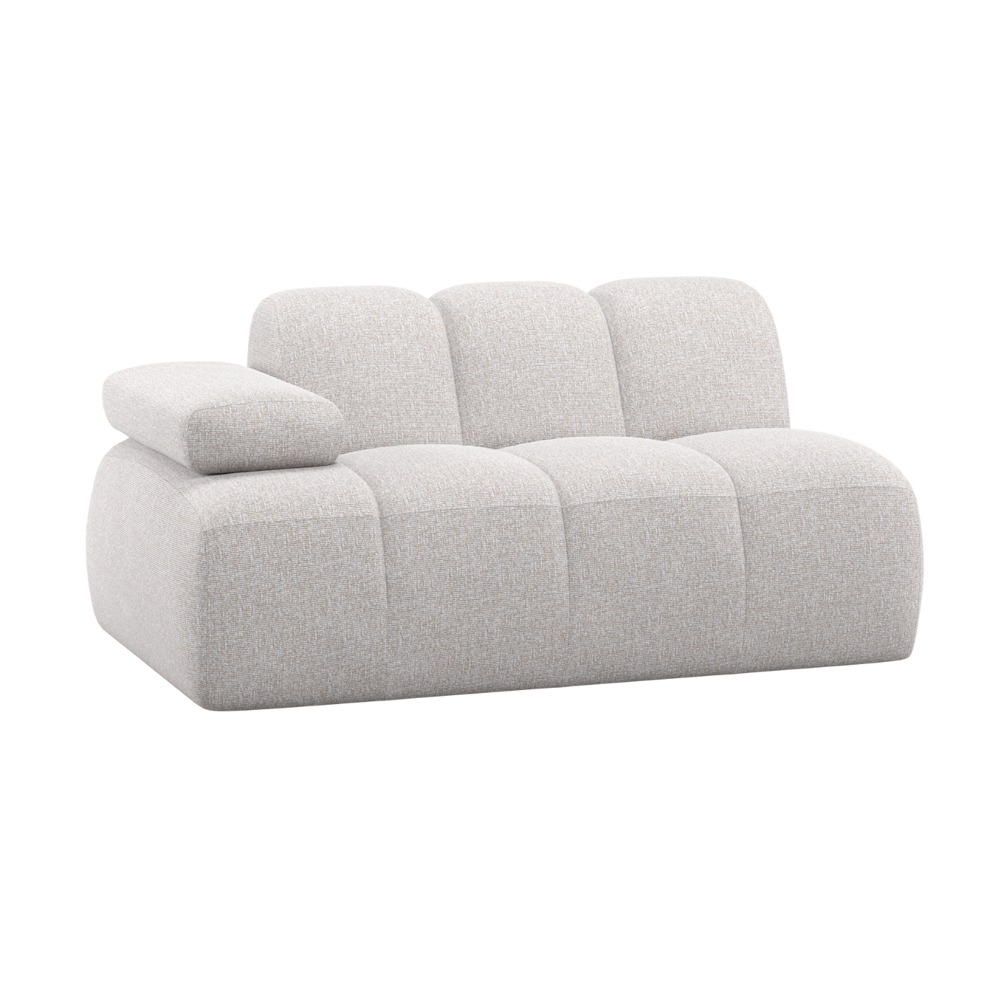 Sofa modułowa MOJO - element 1,5-osobowy lewostronny ecru bouclé – Woood