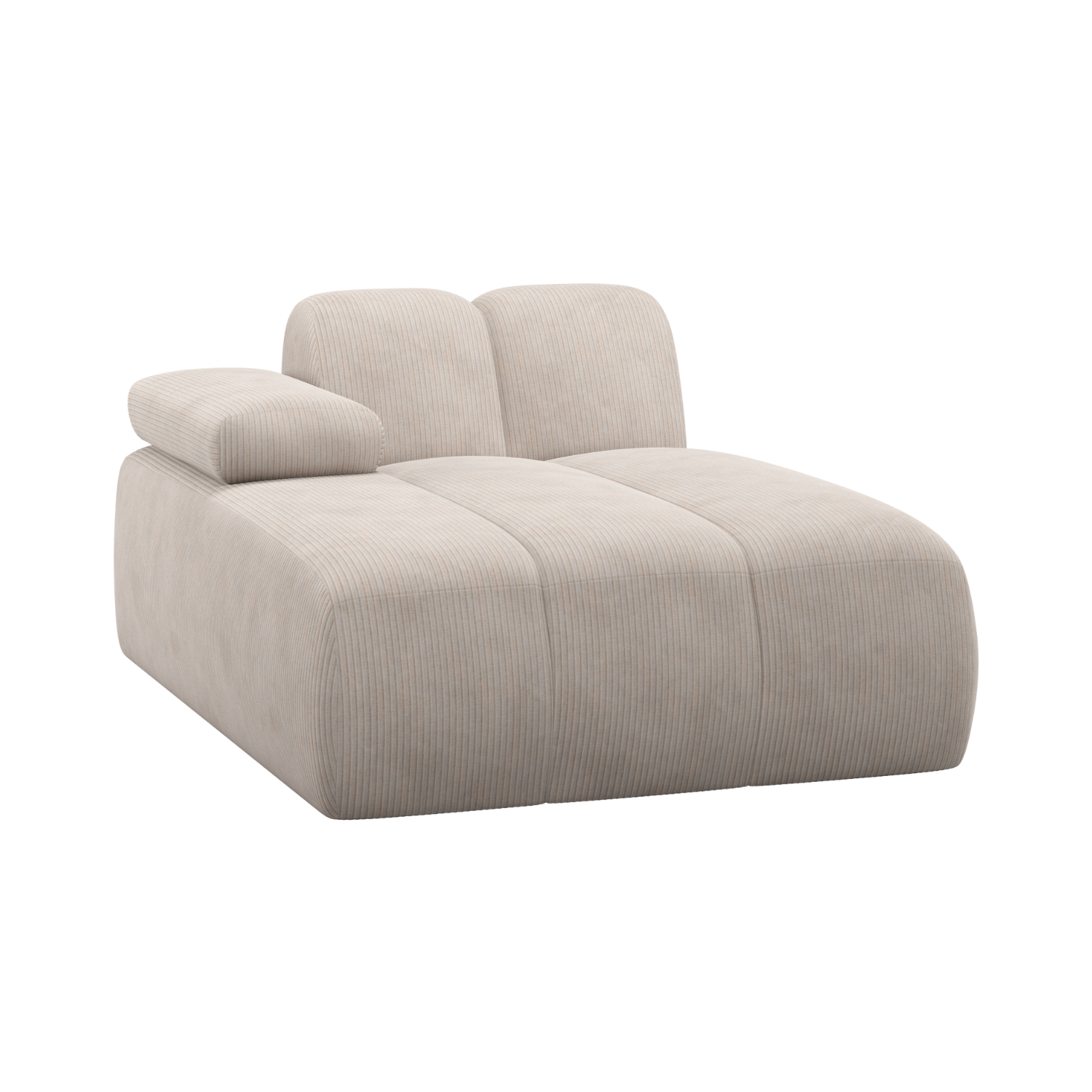 Modulaire bank MOJO - linkszijdige chaise longue ecru ribstof