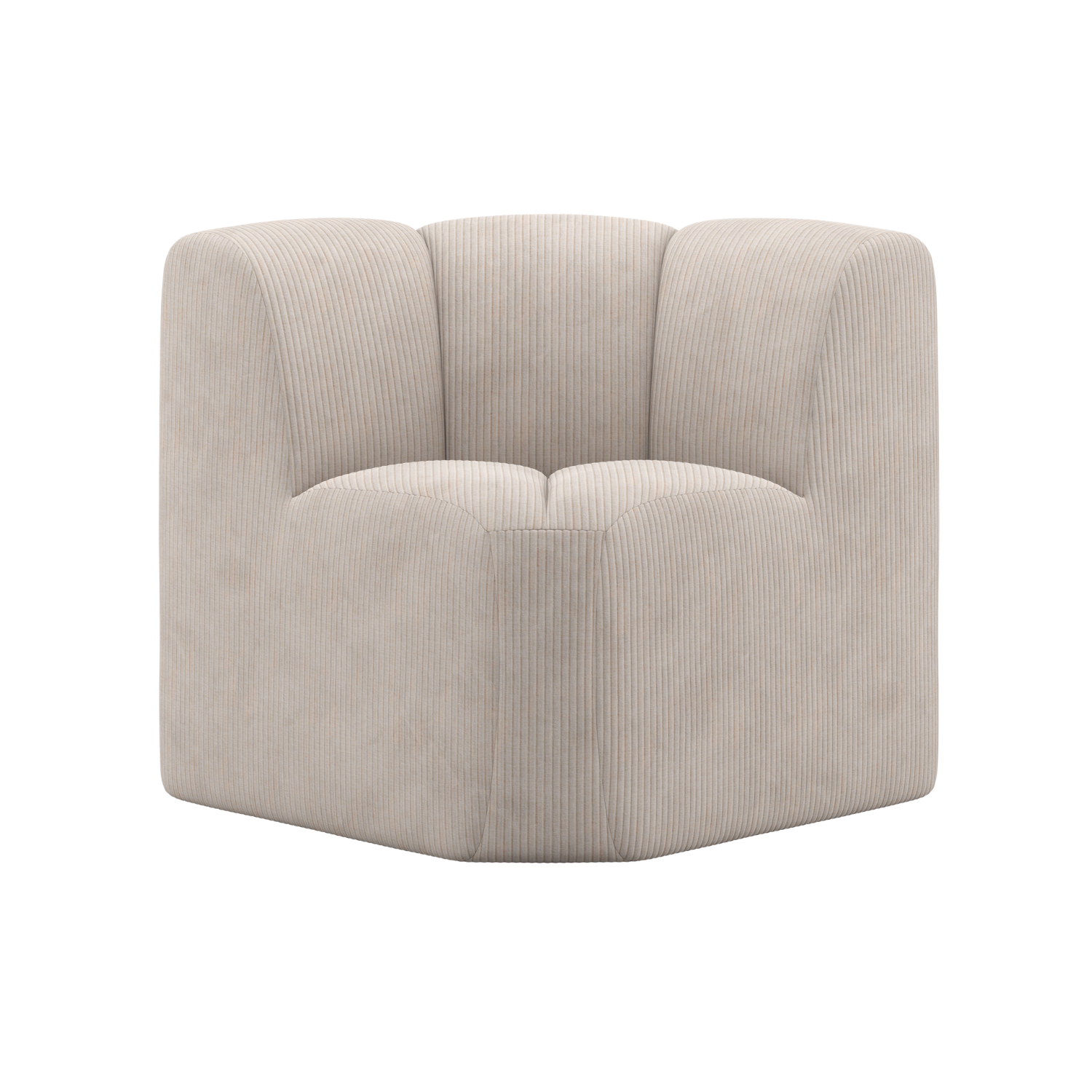 Modulaire bank MOJO BENCH - hoekelement ecru ribstof