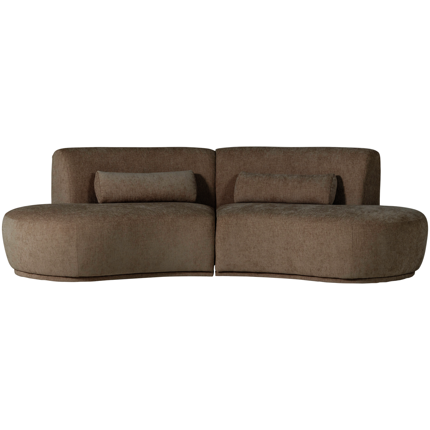BATAVIER Brown Semi-Circular Sofa for 4 People