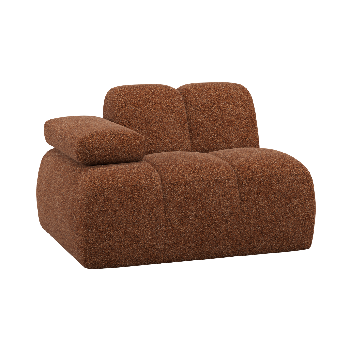 Modulaire bank MOJO - linker element roestbruin schapenvacht