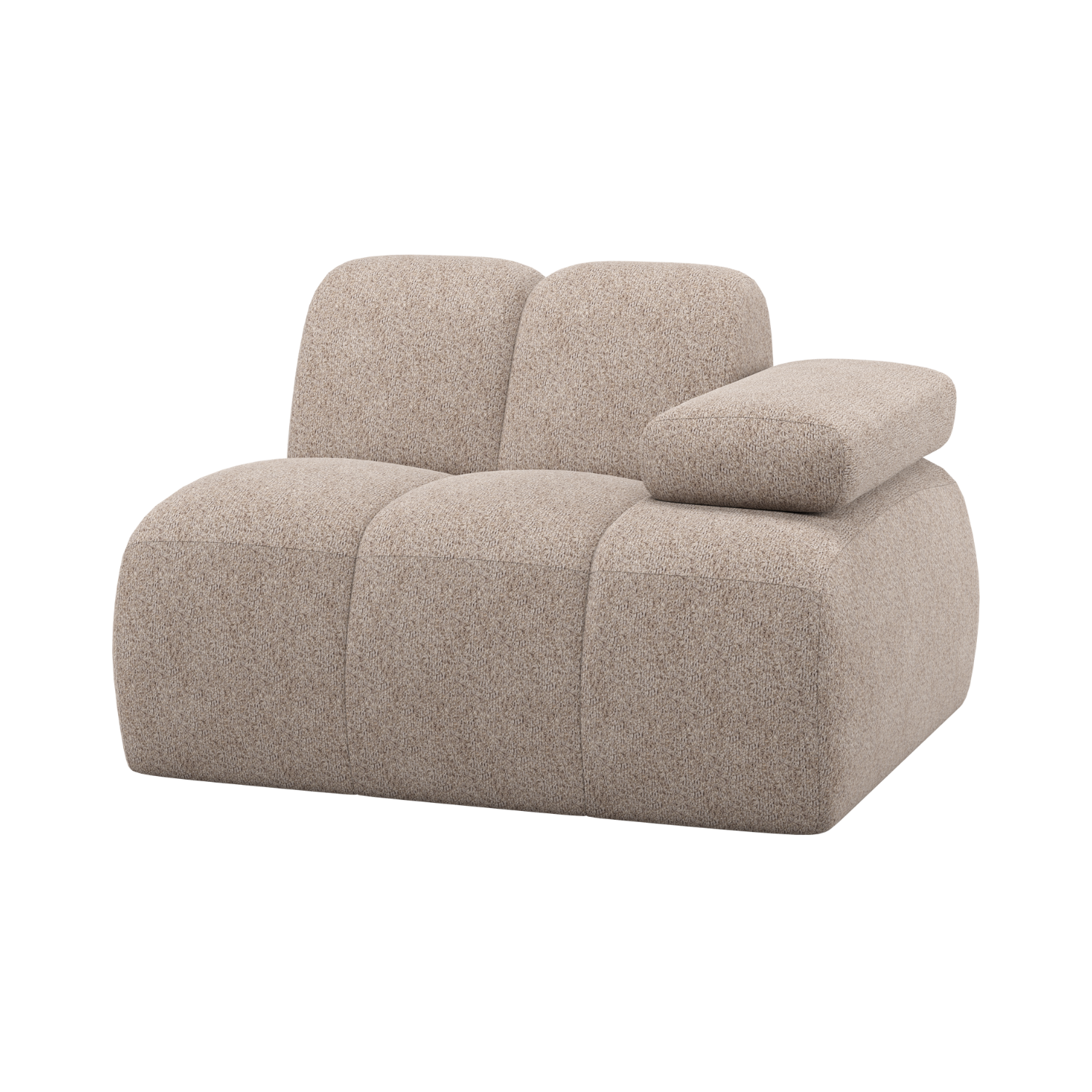 Modulaire bank MOJO - rechts element zandkleurig schapenvacht