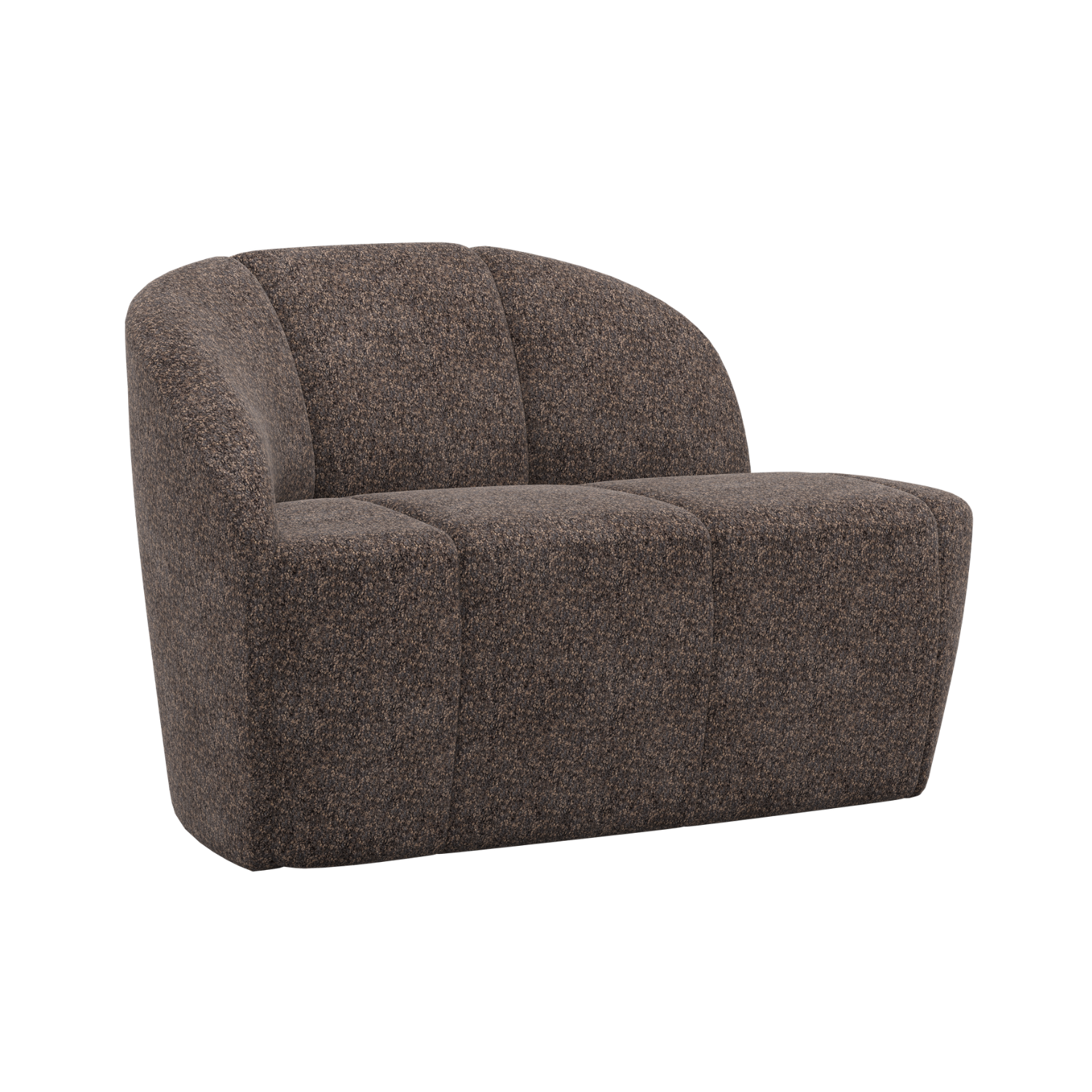 Sofa linksseitig 2-sitzig MOJO braun Schafswolle
