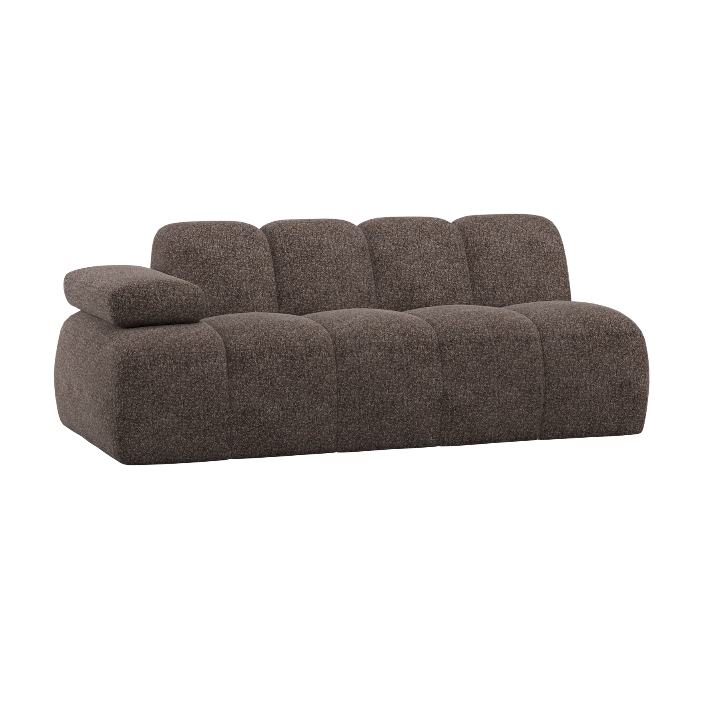 Modulaire bank MOJO - 2-zits element links bruin schapenvacht