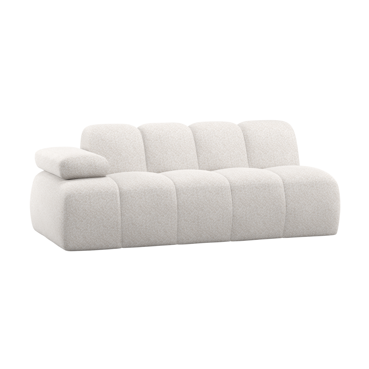 MOJO Modular Sofa - Left-Side Two-Seater in Ecru Boucle