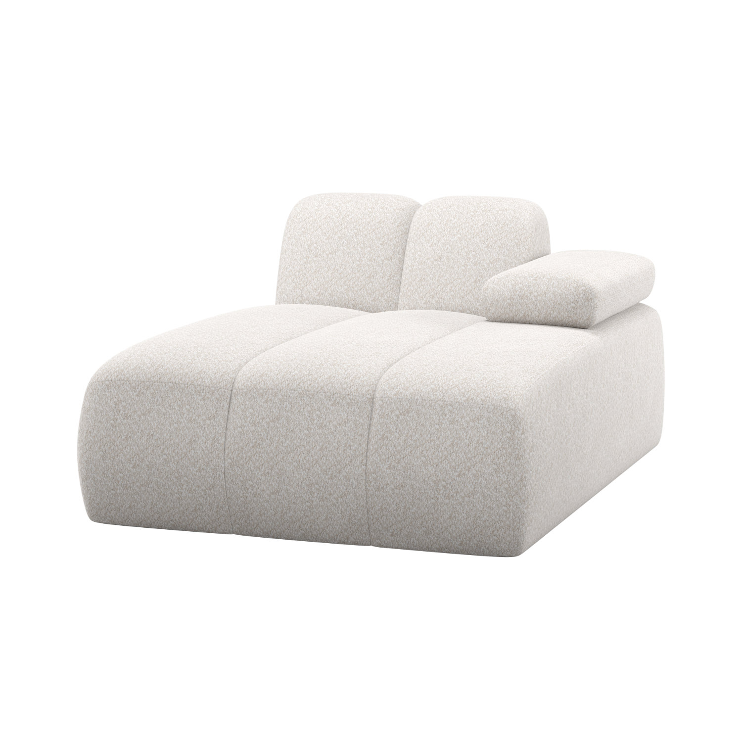 Modulares Sofa MOJO - rechtes Eckelement ecru Schafwolle