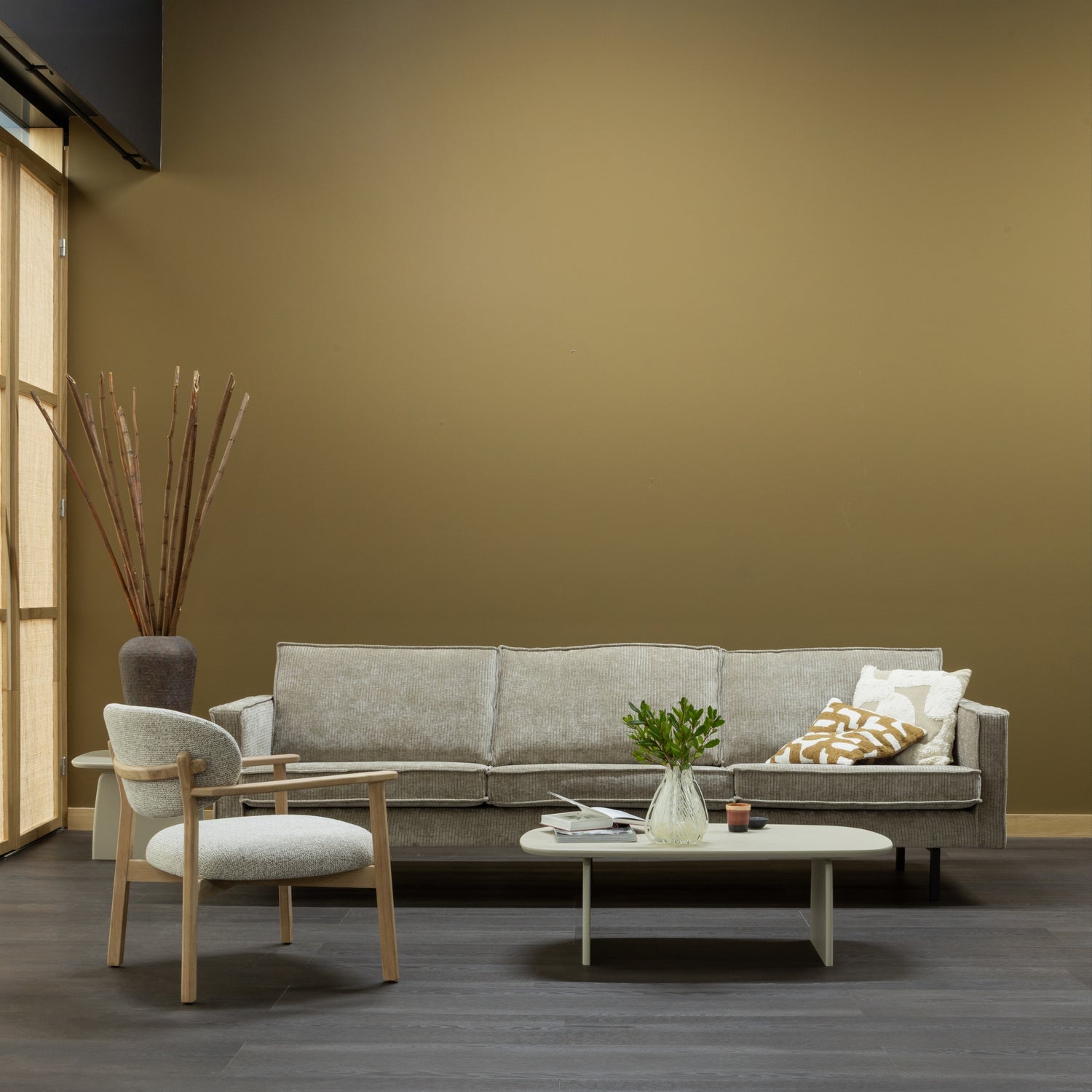 Sofa 3-zits RODEO bruin corduroy