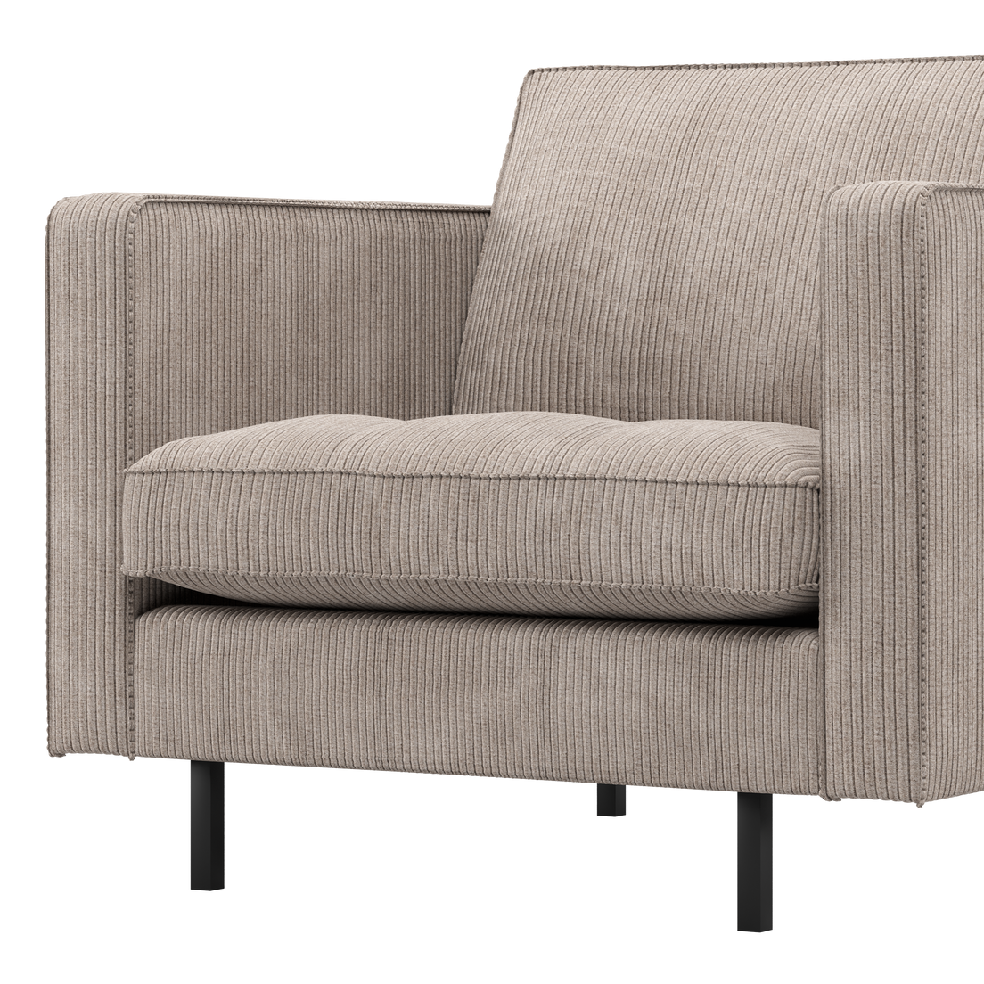 Fauteuil RODEO CLASSIC zandkleurige ribstof