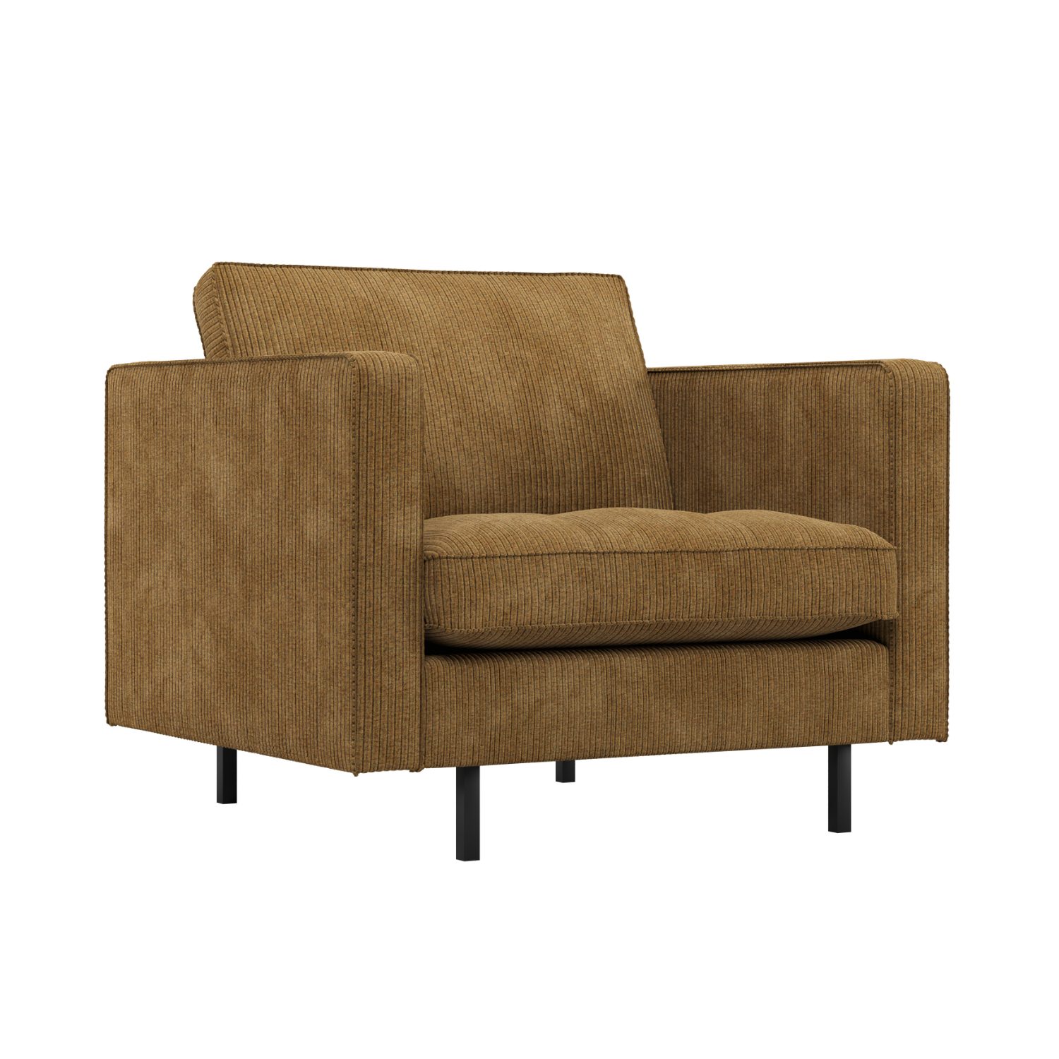 Fauteuil RODEO CLASSIC honingkleurige ribstof