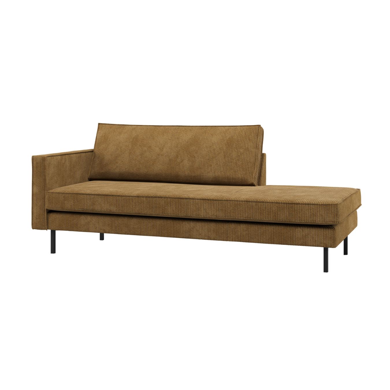 Left-facing RODEO honey corduroy chaise longue