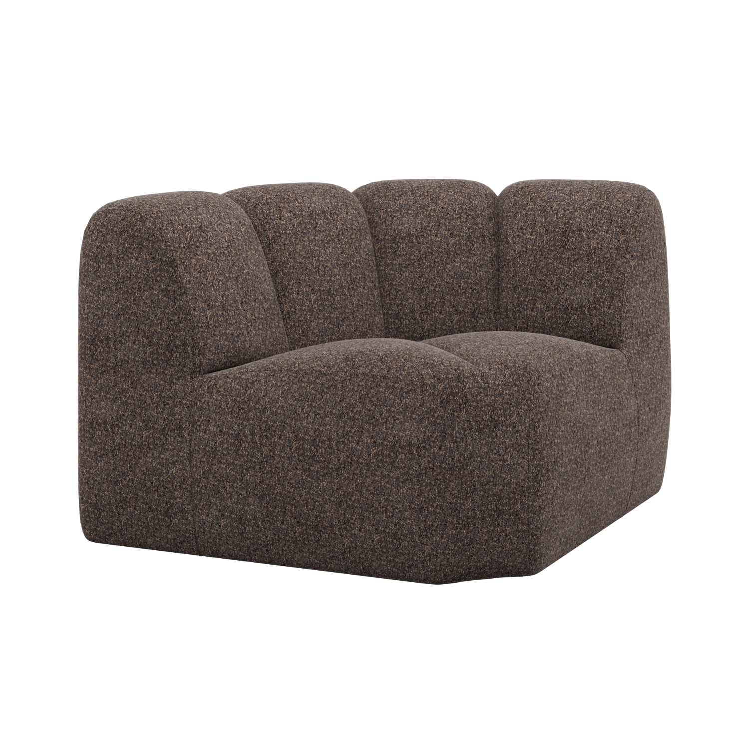 Modulares Sofa MOJO - braunes Eckelement mit Schafswolle