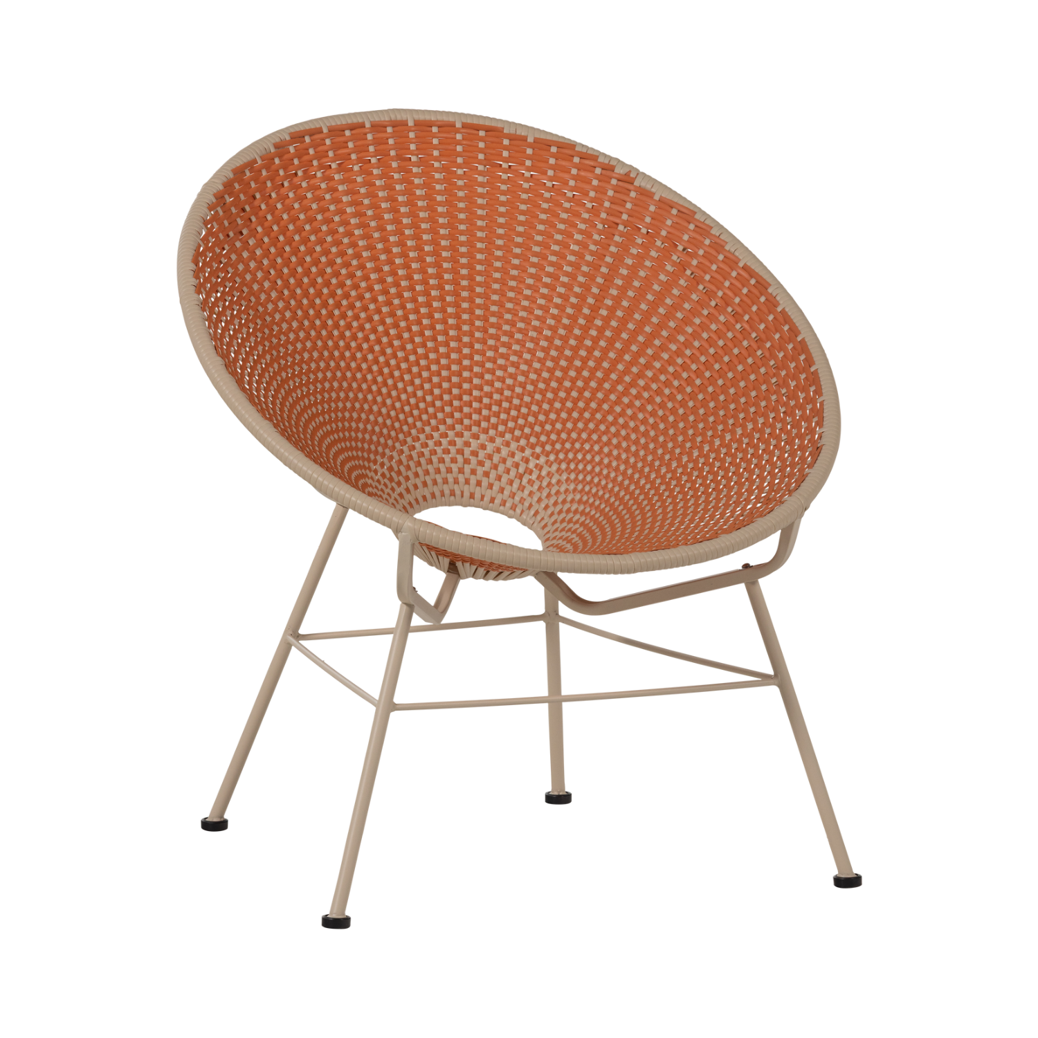 KAZOUN Orange Garden Armchair with Beige Base