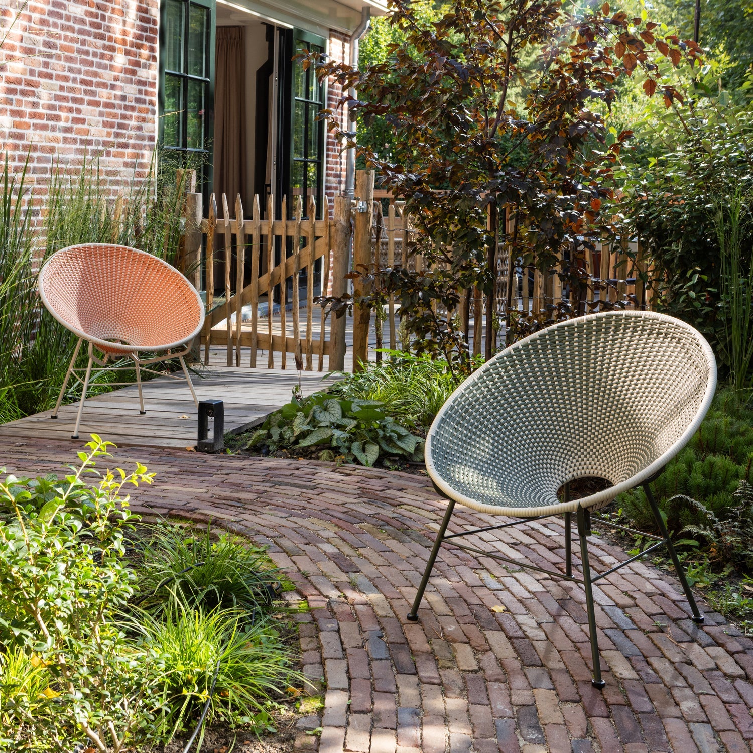 Tuinstoel KAZOUN groen met zwarte basis