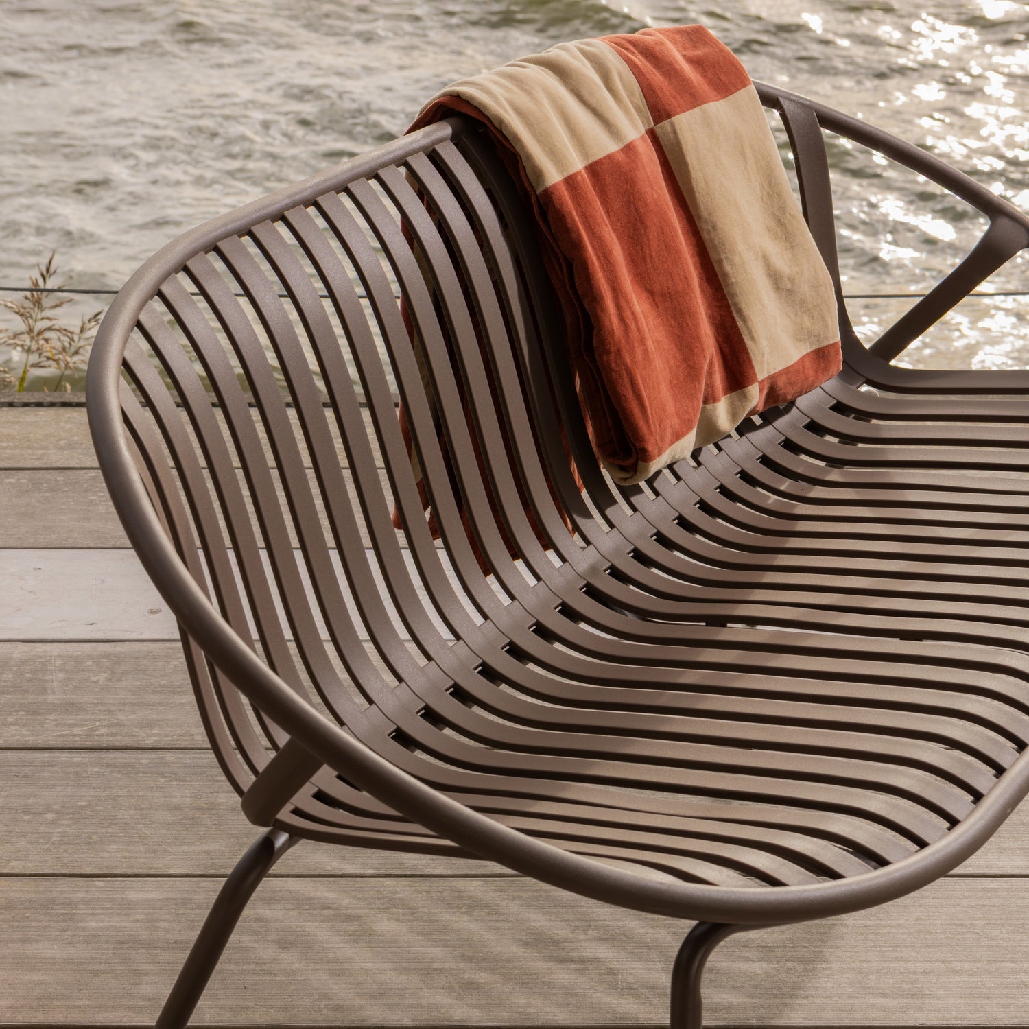 BRUCE Brown 2-Seater Garden Sofa